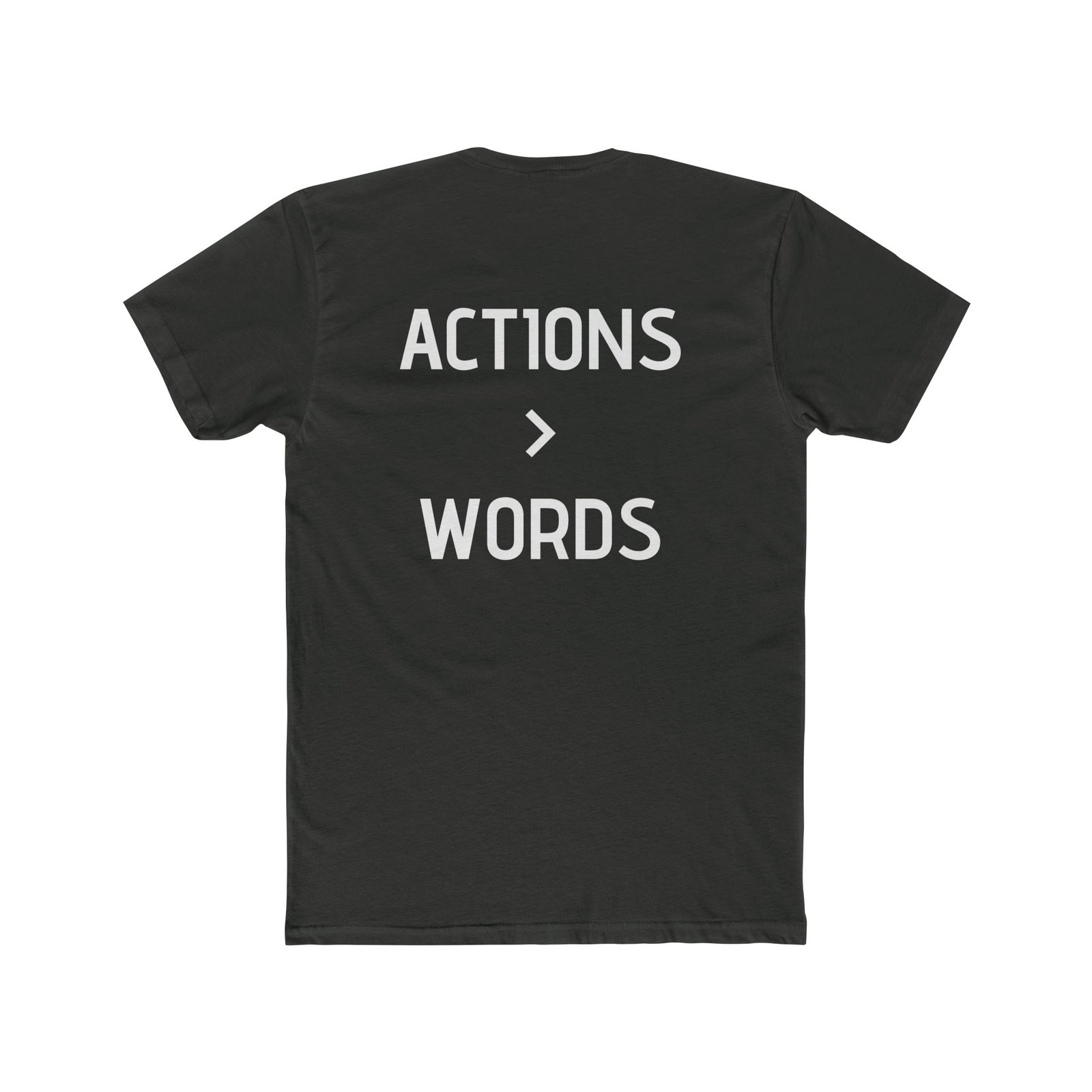 My Life Graphic Tee — "Actions > Words" Motivational Cotton T-Shirt - Image 2