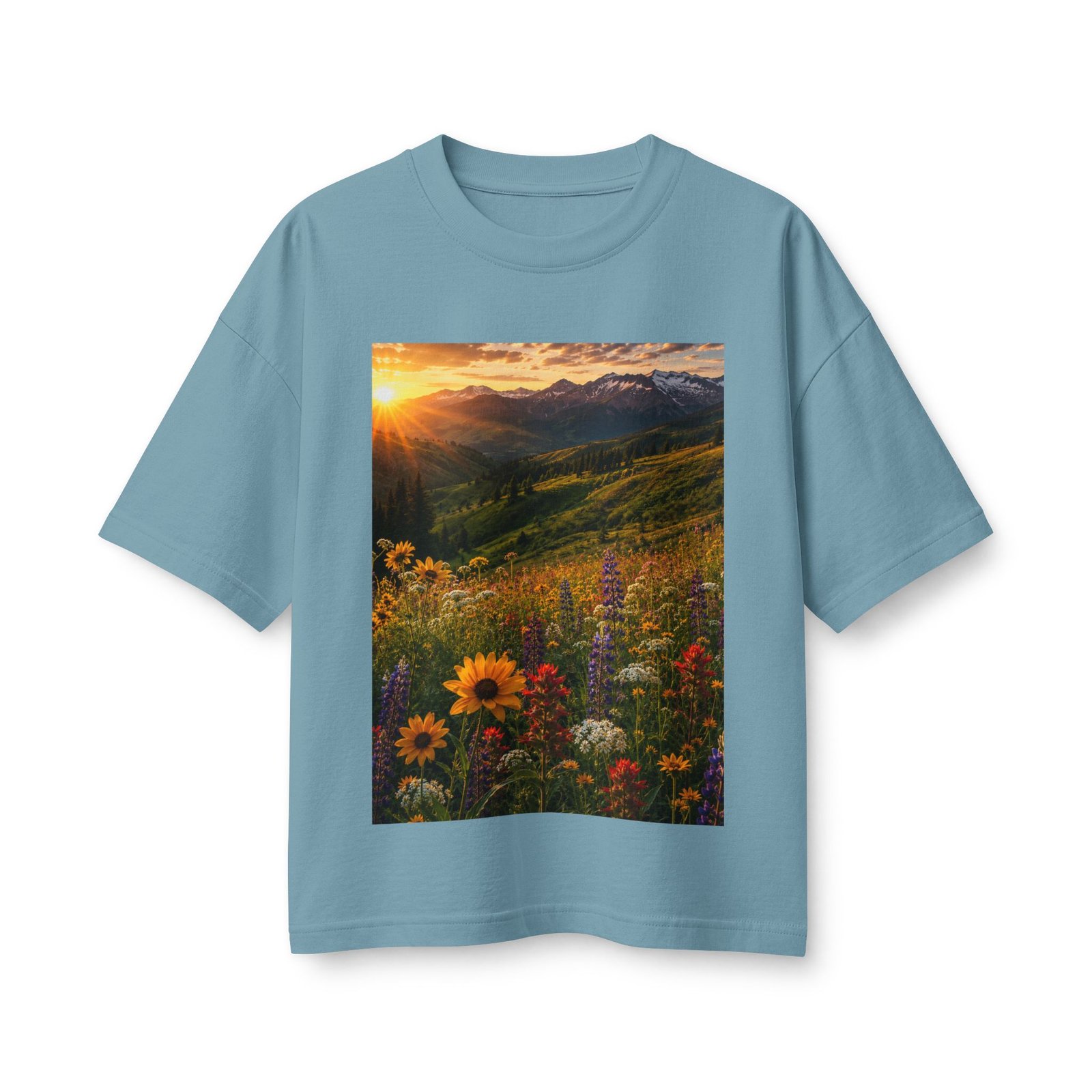 Sunset Wildflower Tee — Mountain Meadow Sunset Women's T‑Shirt - Image 7