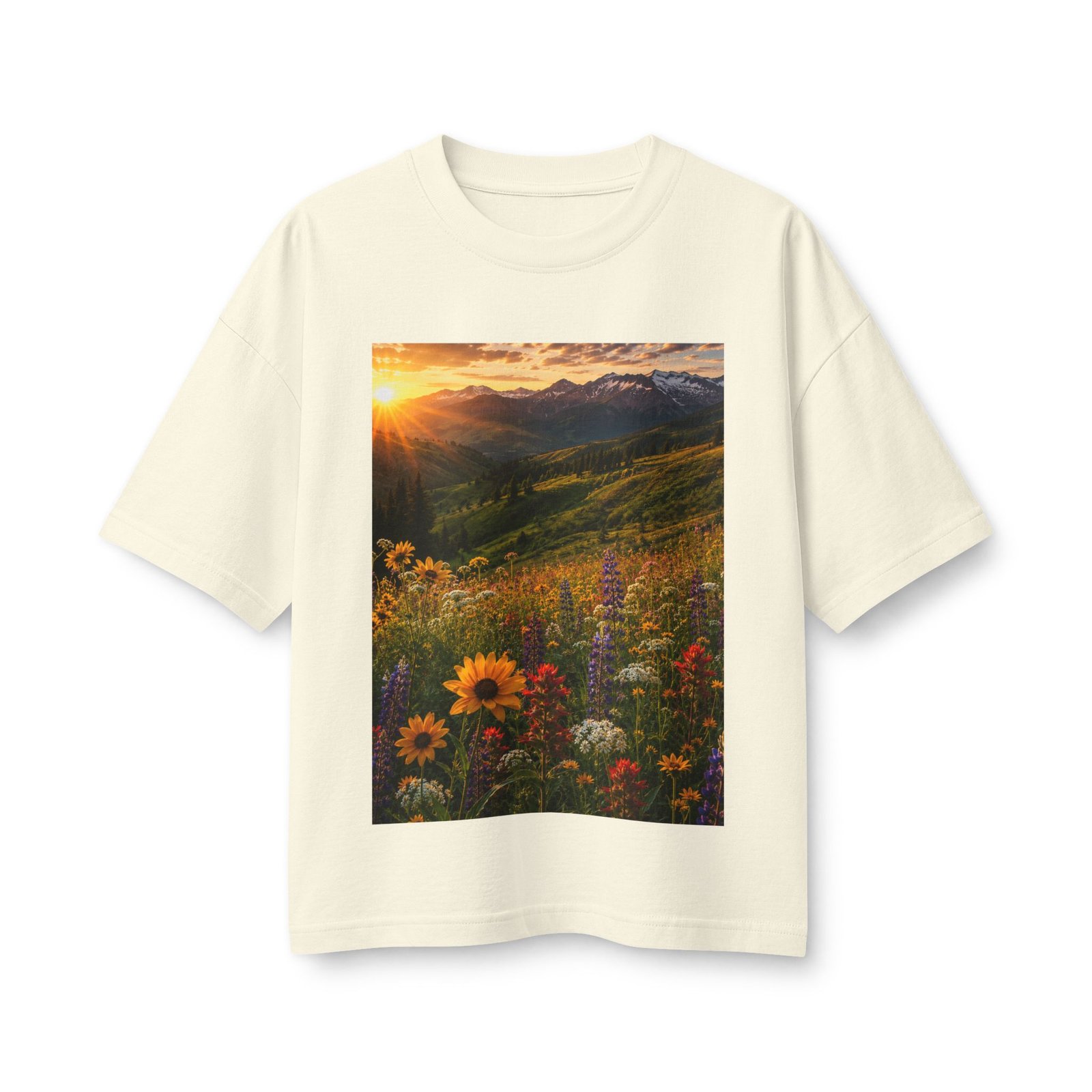 Sunset Wildflower Tee — Mountain Meadow Sunset Women's T‑Shirt - Image 19