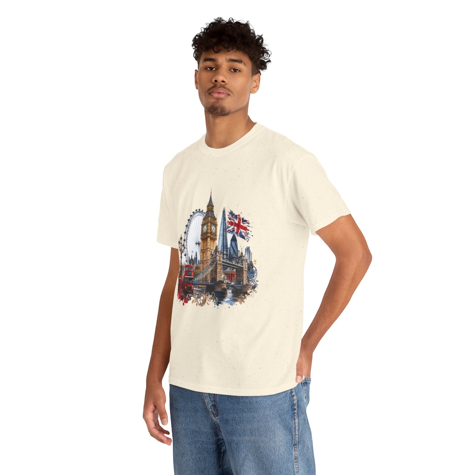 London Cityscape T‑Shirt — Big Ben, London Eye & Union Jack Graphic Tee - Image 14