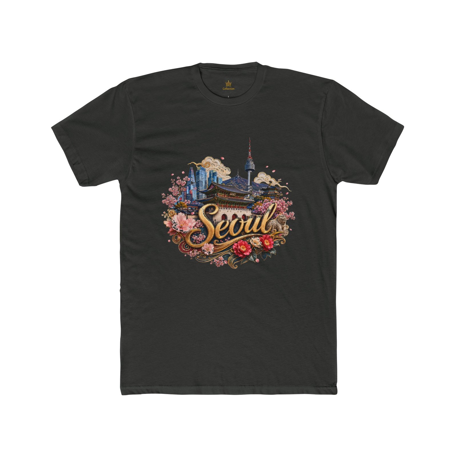 Seoul Vintage Travel T‑Shirt — Retro Seoul Skyline & Cherry Blossoms Tee - Image 10