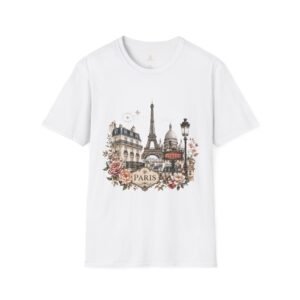 Paris Skyline T-Shirt – Eiffel Tower Floral Graphic Tee