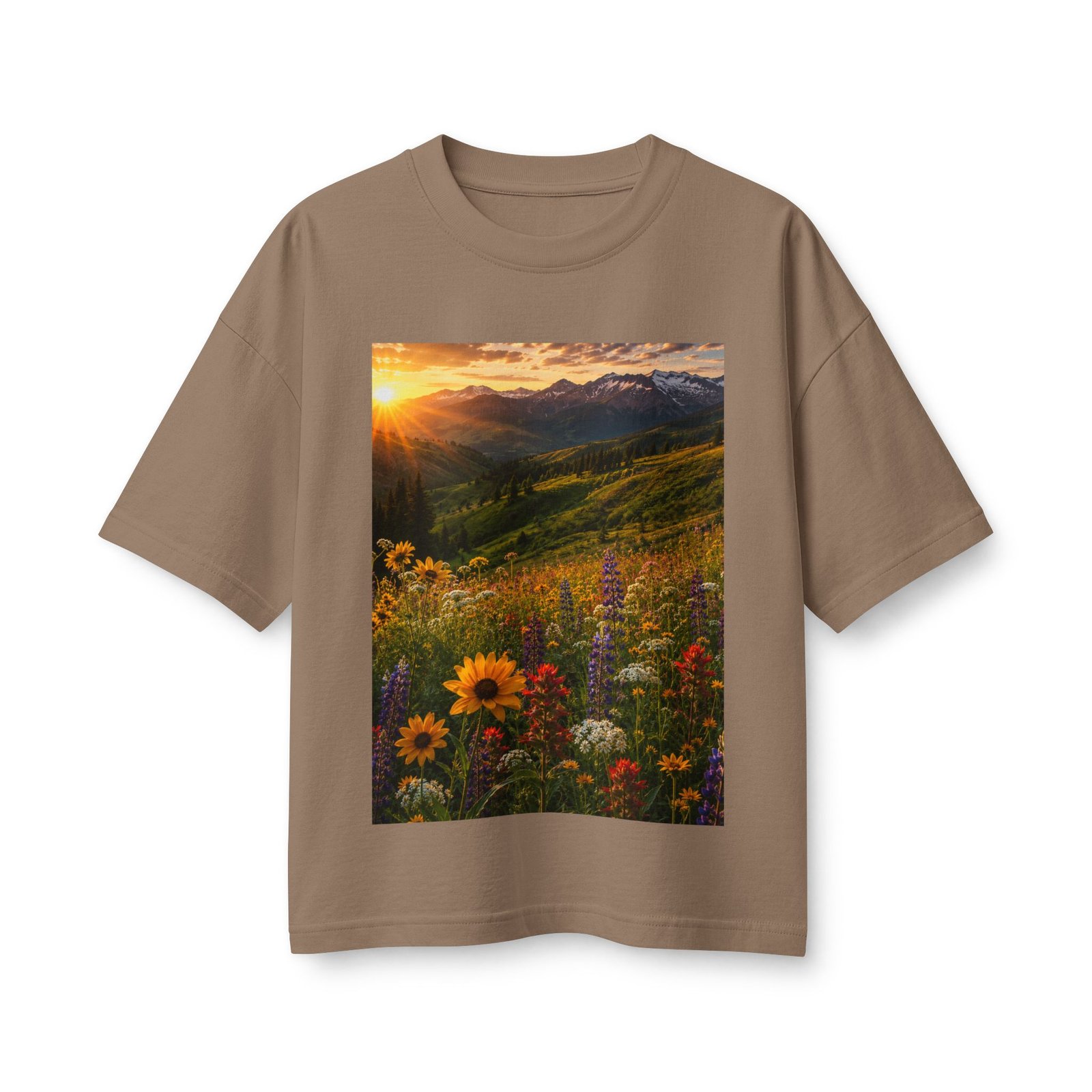 Sunset Wildflower Tee — Mountain Meadow Sunset Women's T‑Shirt - Image 5