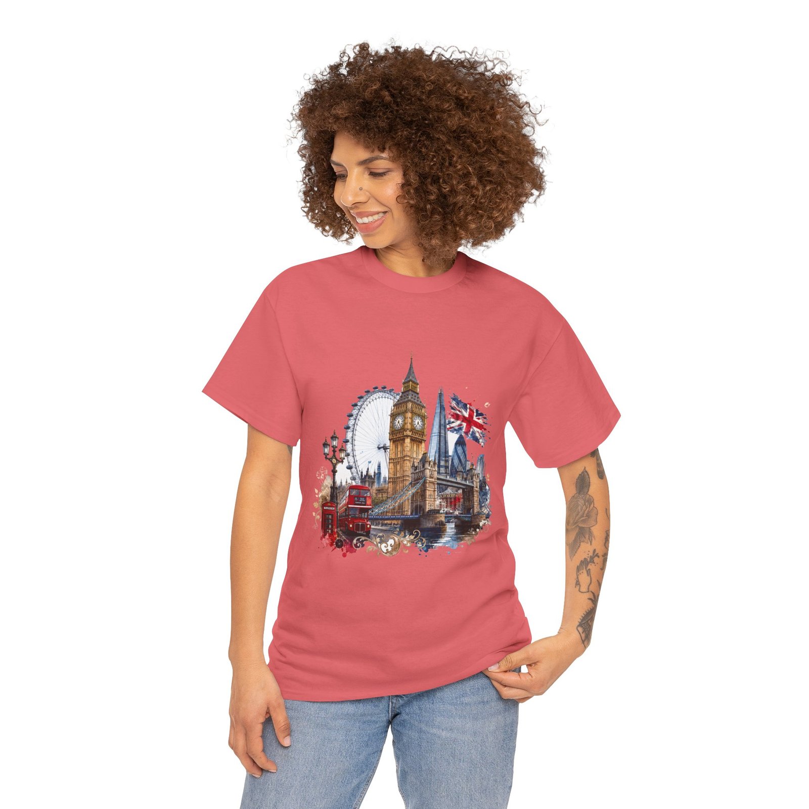 London Cityscape T‑Shirt — Big Ben, London Eye & Union Jack Graphic Tee - Image 37