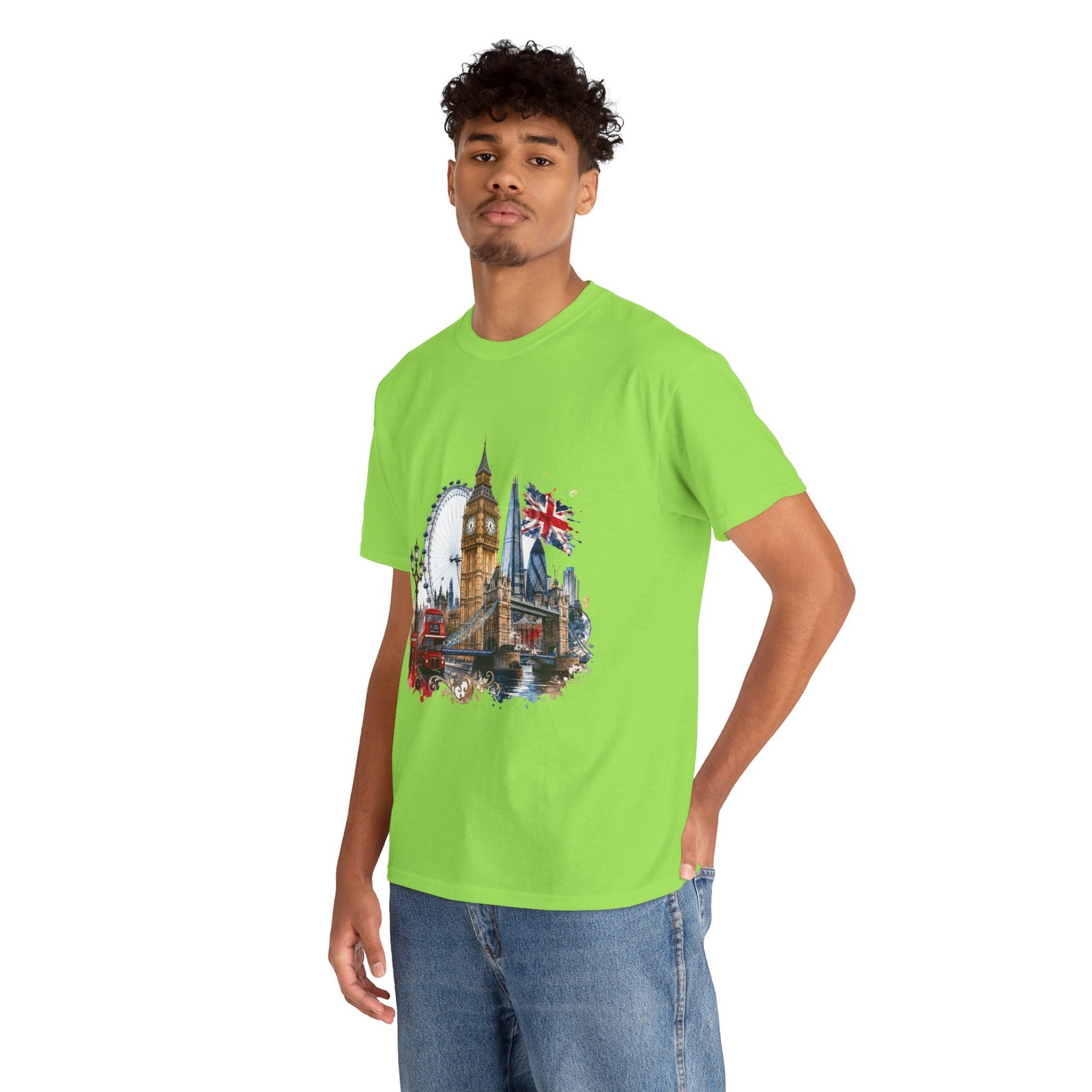 London Cityscape T‑Shirt — Big Ben, London Eye & Union Jack Graphic Tee - Image 102