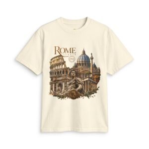 Rome Italy Vintage Architecture T-Shirt — Colosseum & St. Peter’s Basilica Travel Tee