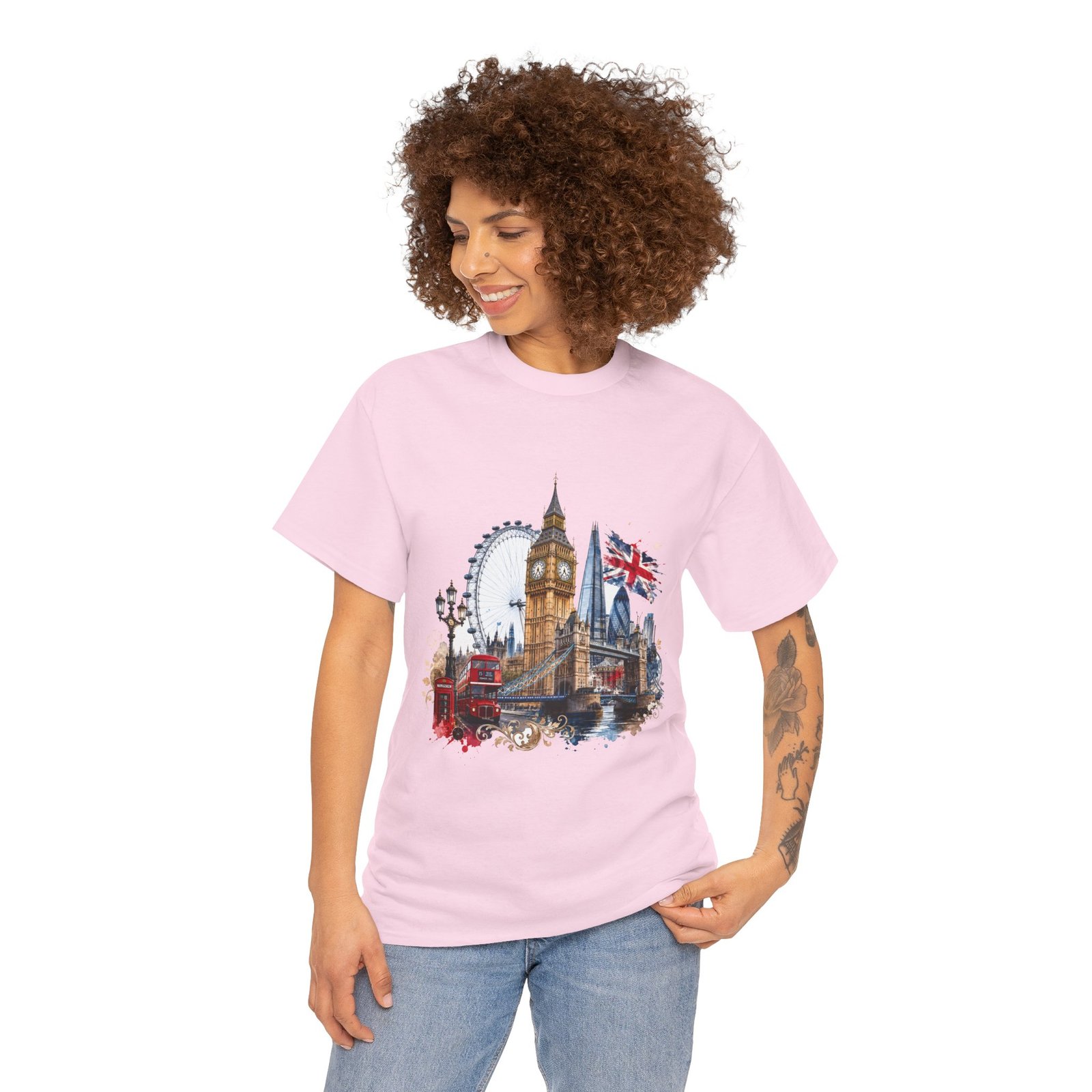 London Cityscape T‑Shirt — Big Ben, London Eye & Union Jack Graphic Tee - Image 29
