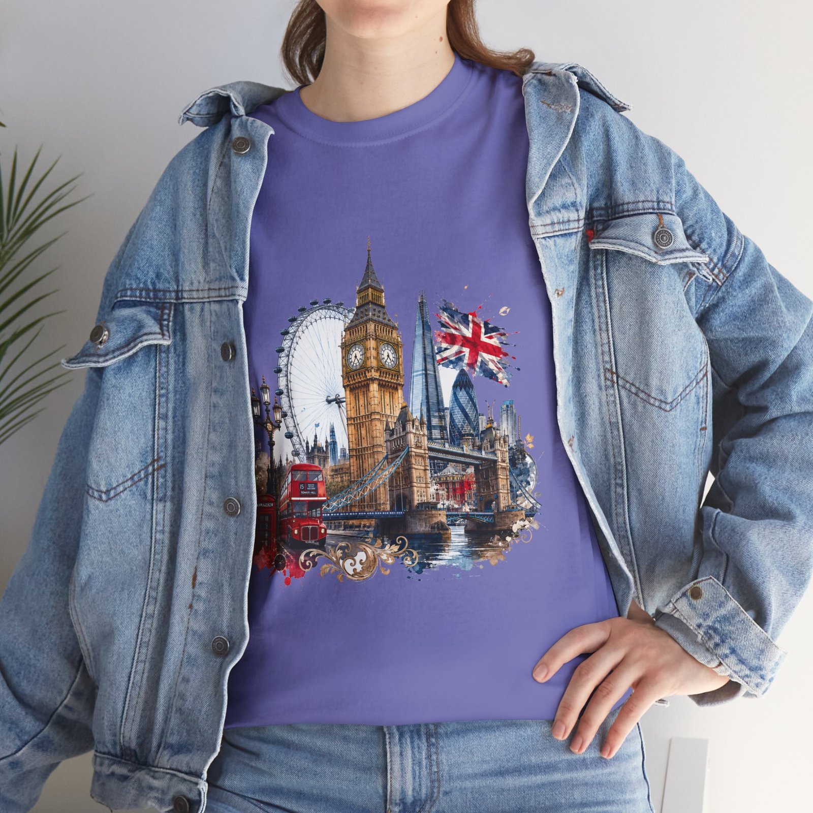 London Cityscape T‑Shirt — Big Ben, London Eye & Union Jack Graphic Tee - Image 95