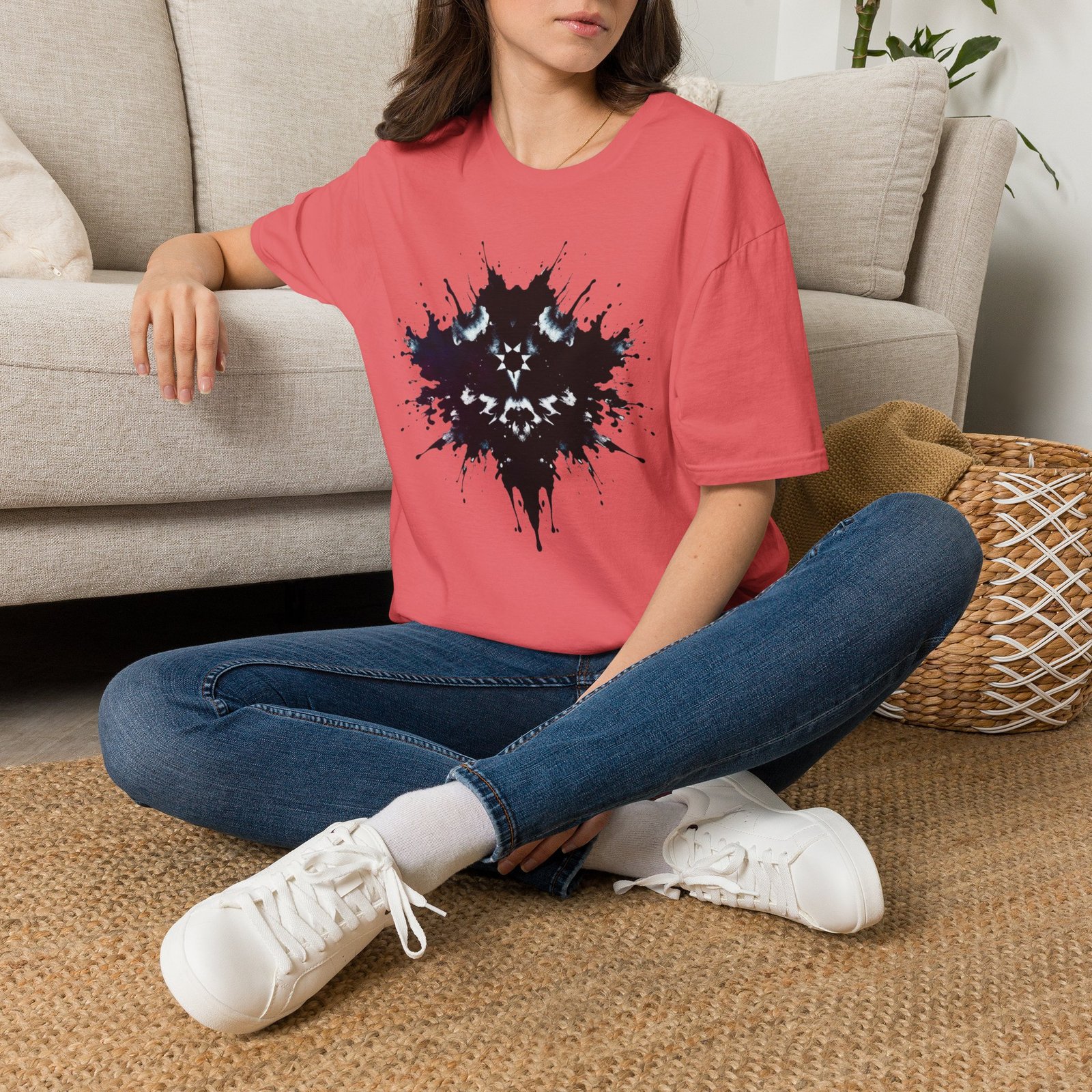 Inkblot Graphic T-Shirt — Rorschach Splash Art Tee - Image 13