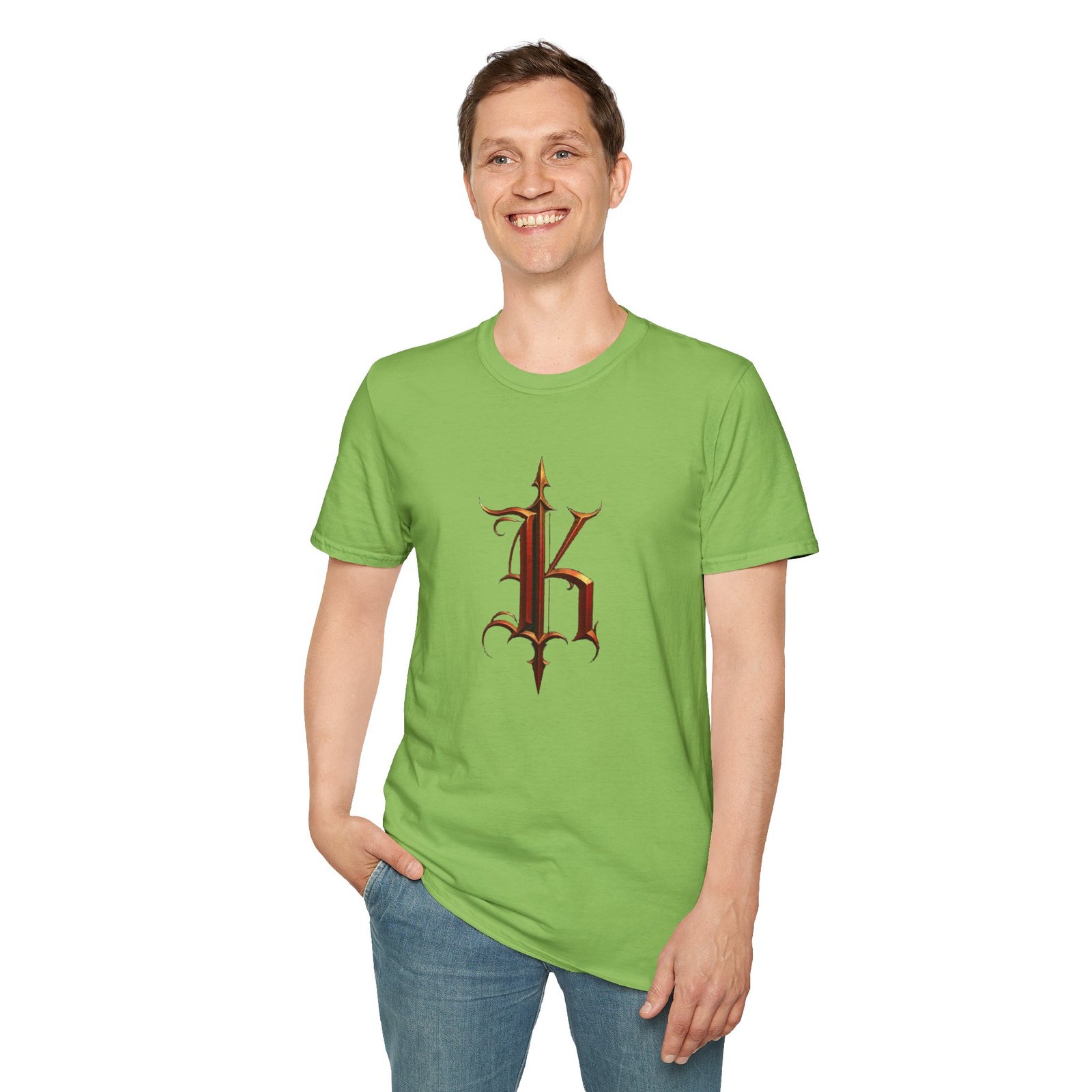 Gothic Letter K T-Shirt — Vintage Dark Monogram Tee - Image 31