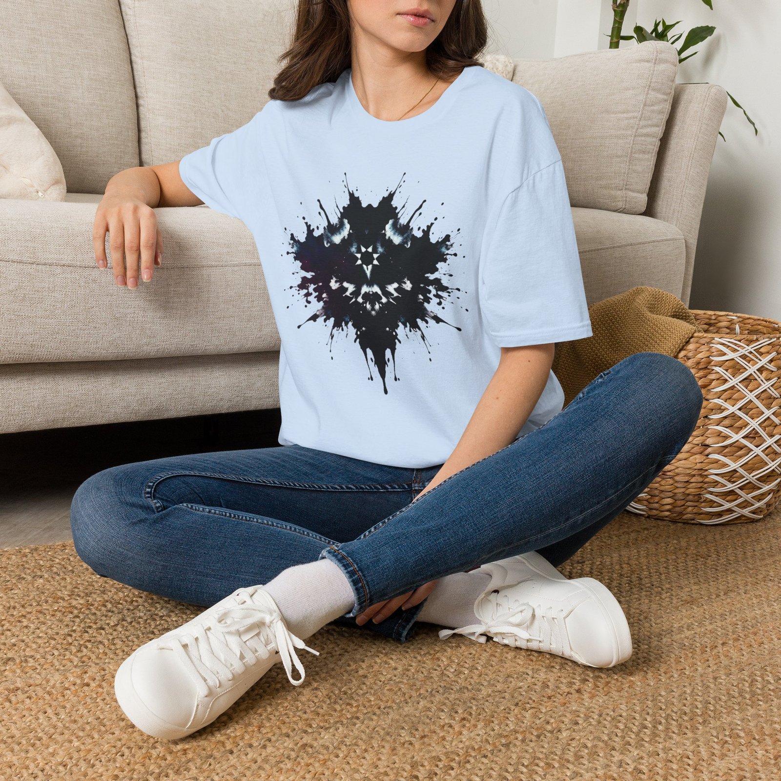 Inkblot Graphic T-Shirt — Rorschach Splash Art Tee - Image 69