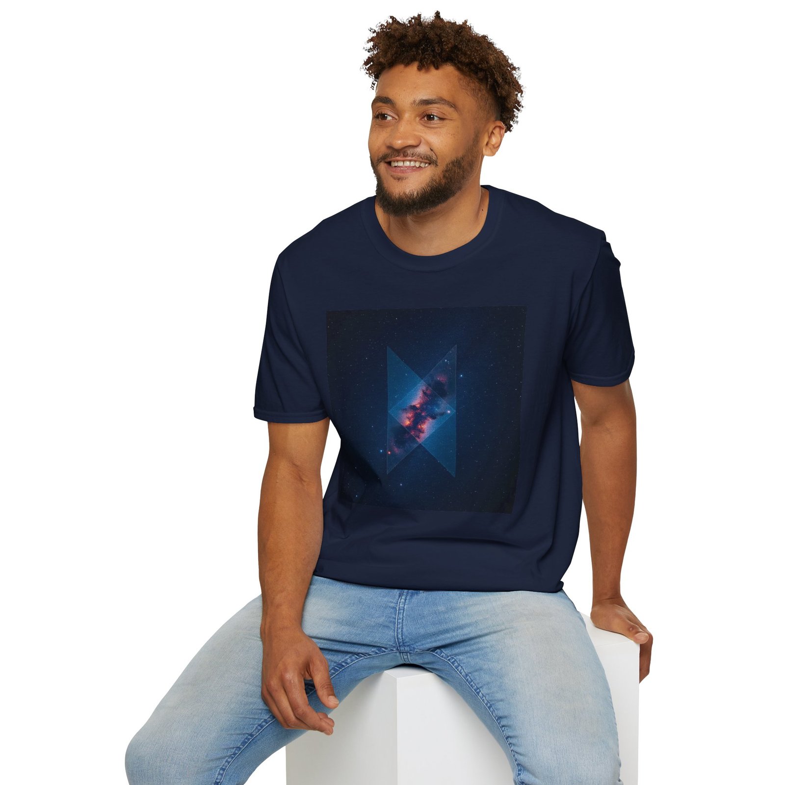 Galaxy Triangle Graphic T-Shirt — Cosmic Nebula Print - Image 89