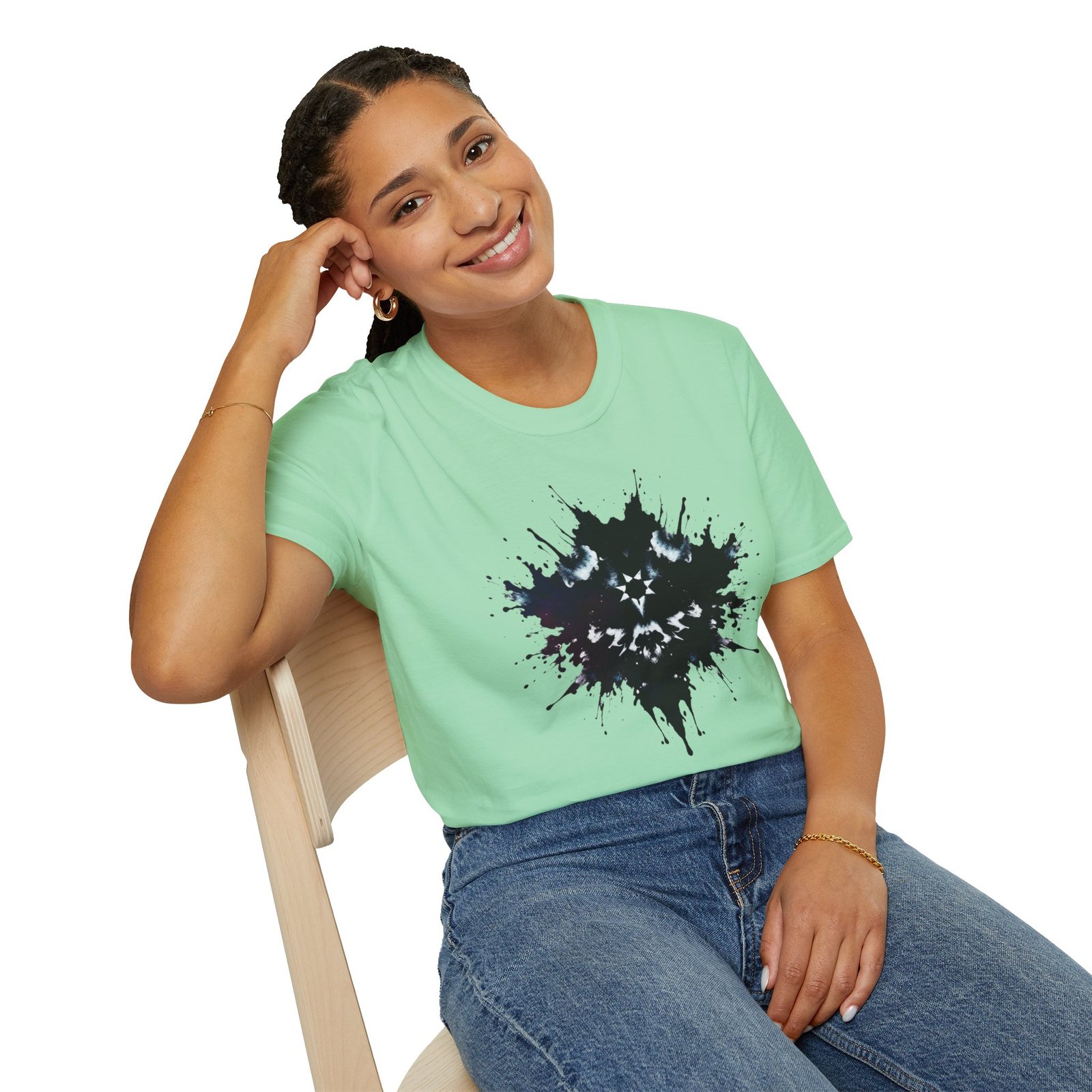 Inkblot Graphic T-Shirt — Rorschach Splash Art Tee - Image 38