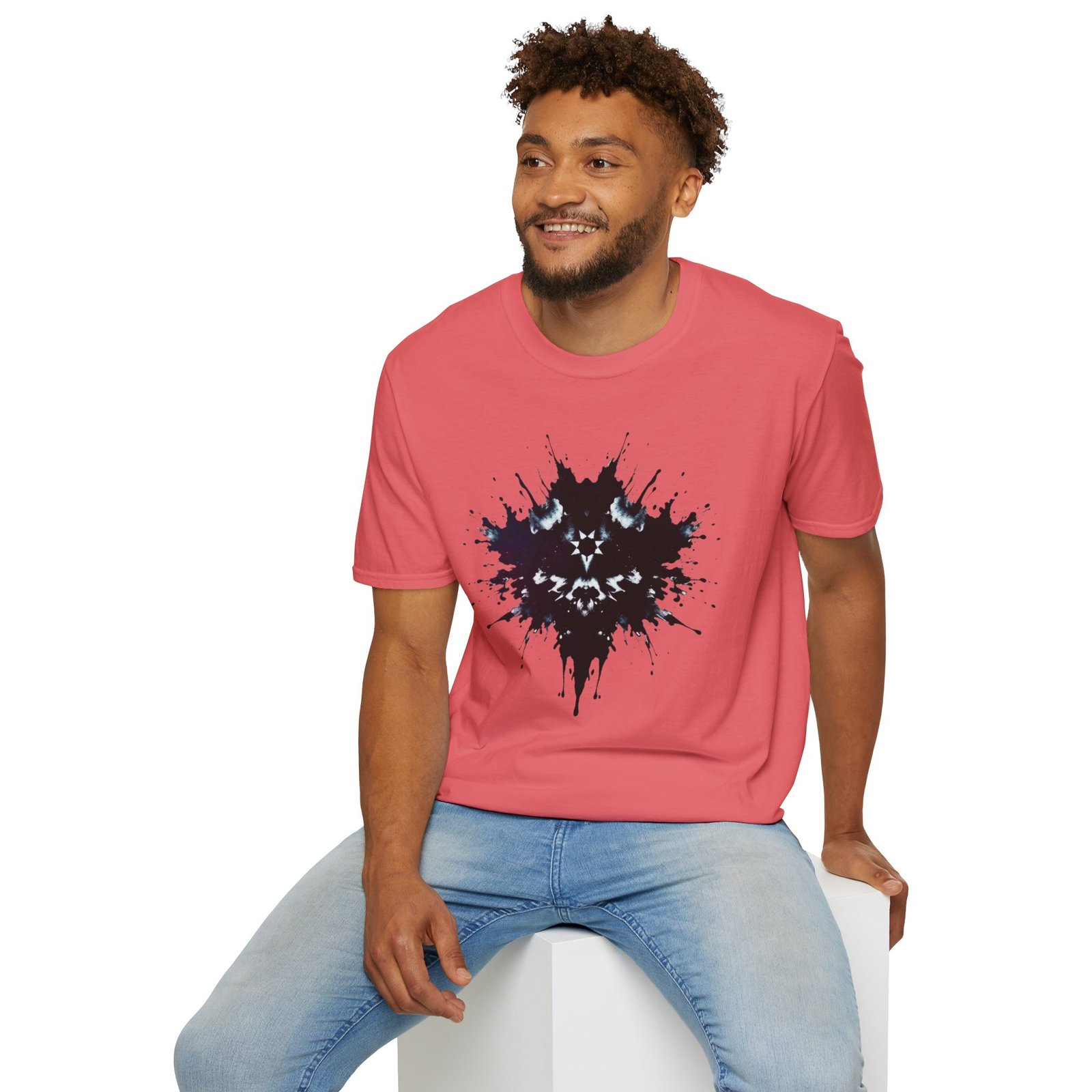 Inkblot Graphic T-Shirt — Rorschach Splash Art Tee - Image 15