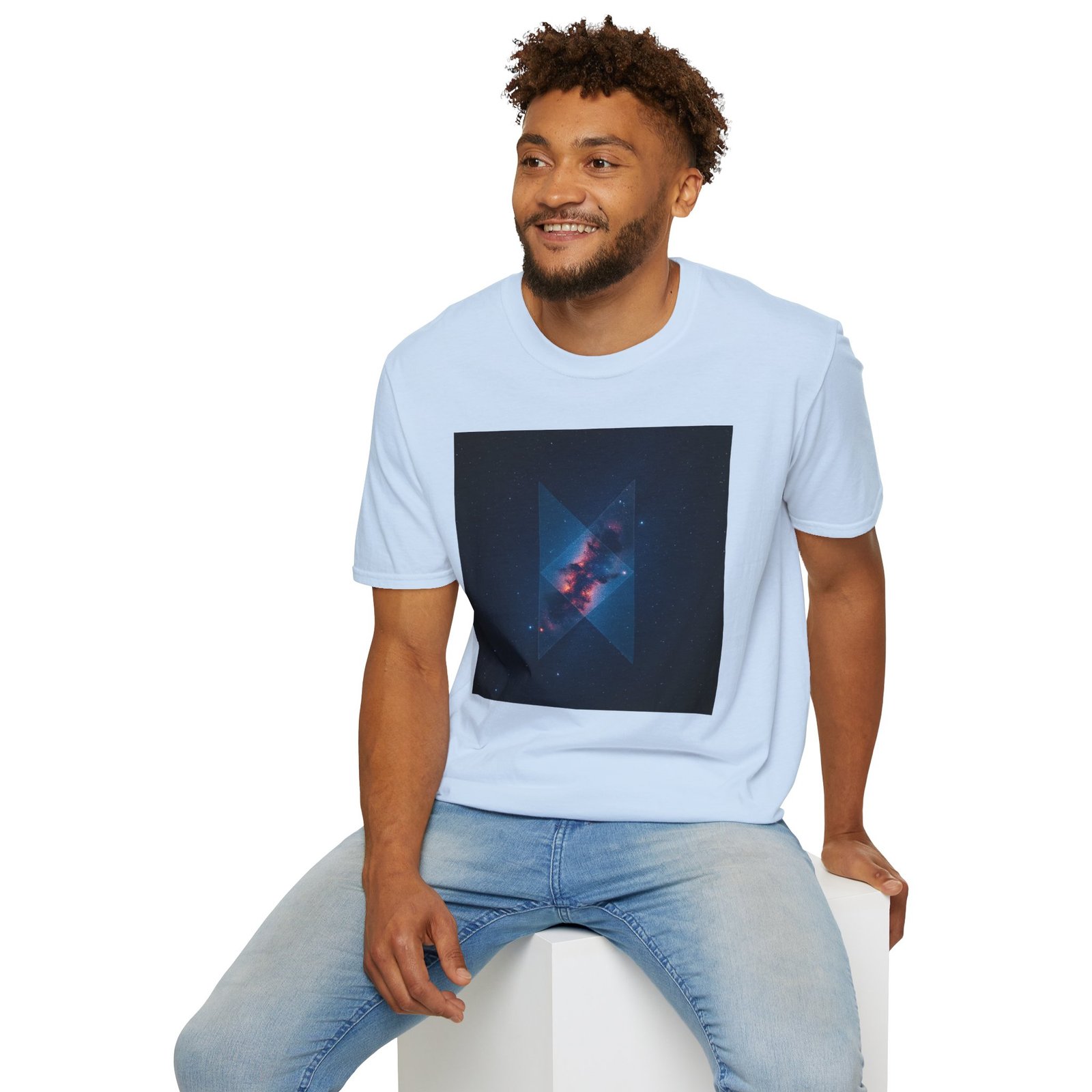 Galaxy Triangle Graphic T-Shirt — Cosmic Nebula Print - Image 68
