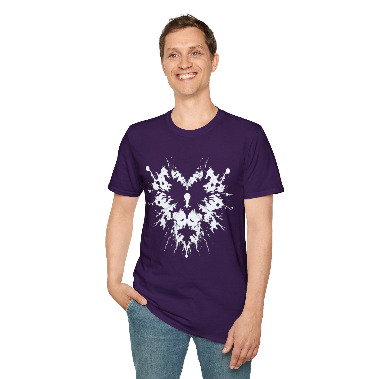 Inkblot Heart T‑Shirt — Symmetrical Rorschach Graphic Tee - Image 55