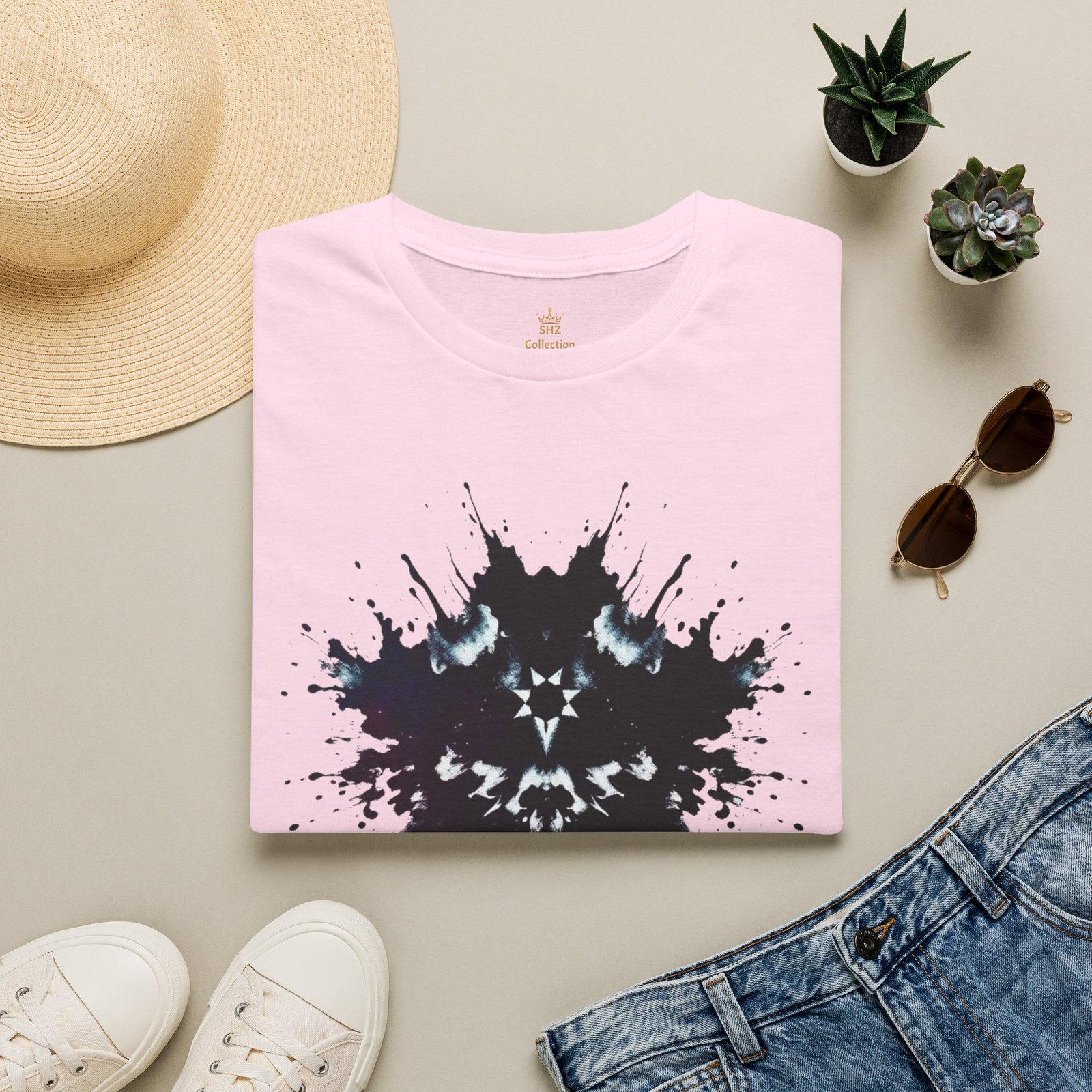 Inkblot Graphic T-Shirt — Rorschach Splash Art Tee - Image 84