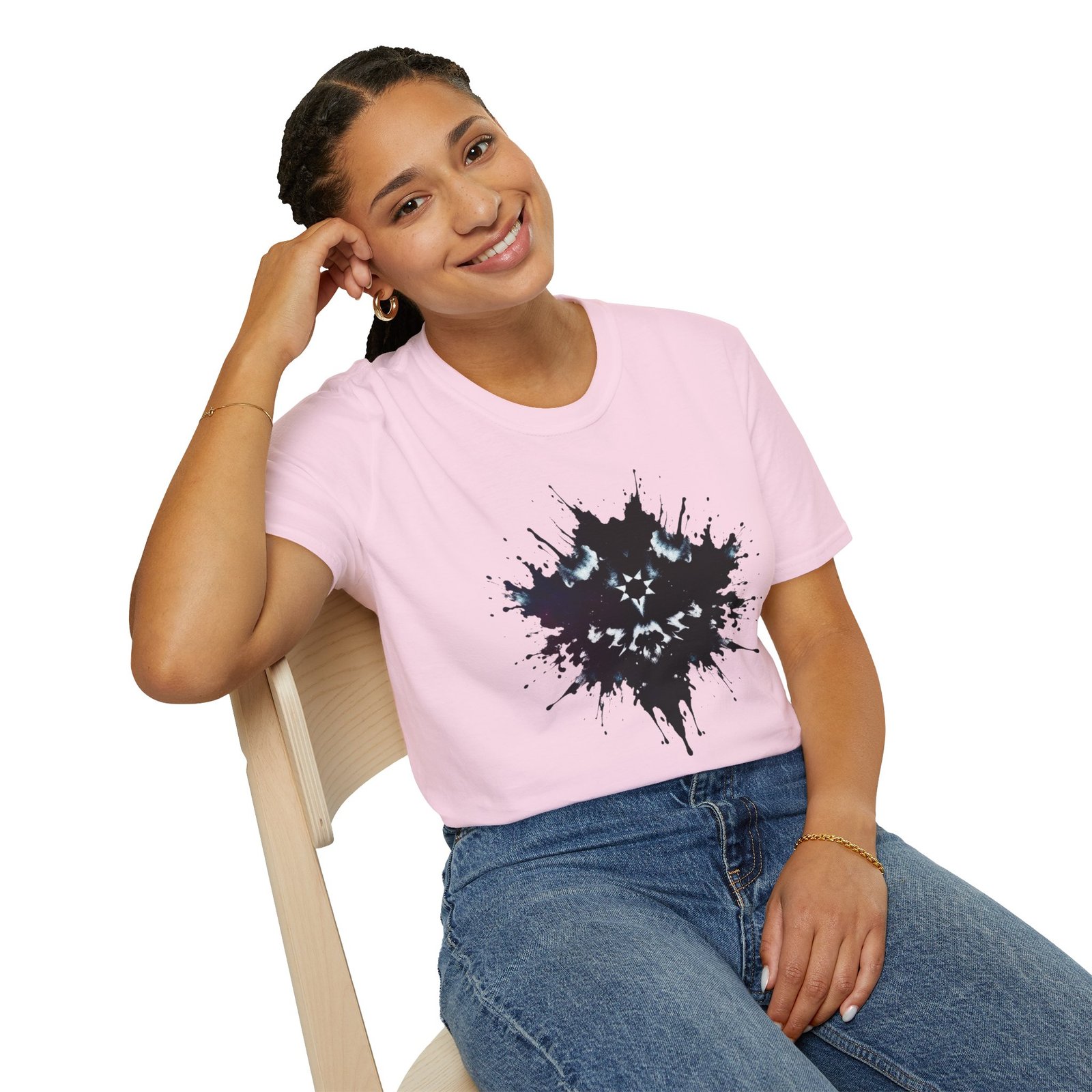 Inkblot Graphic T-Shirt — Rorschach Splash Art Tee - Image 86