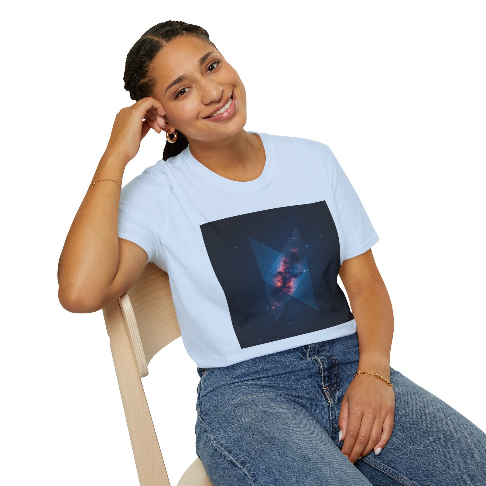 Galaxy Triangle Graphic T-Shirt — Cosmic Nebula Print - Image 69