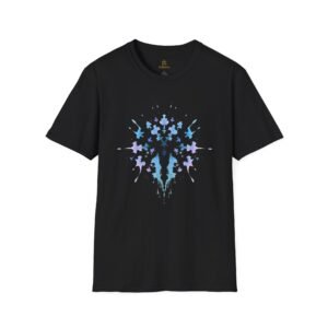 Inkblot Floral T‑Shirt — Blue Violet Rorschach Graphic Tee