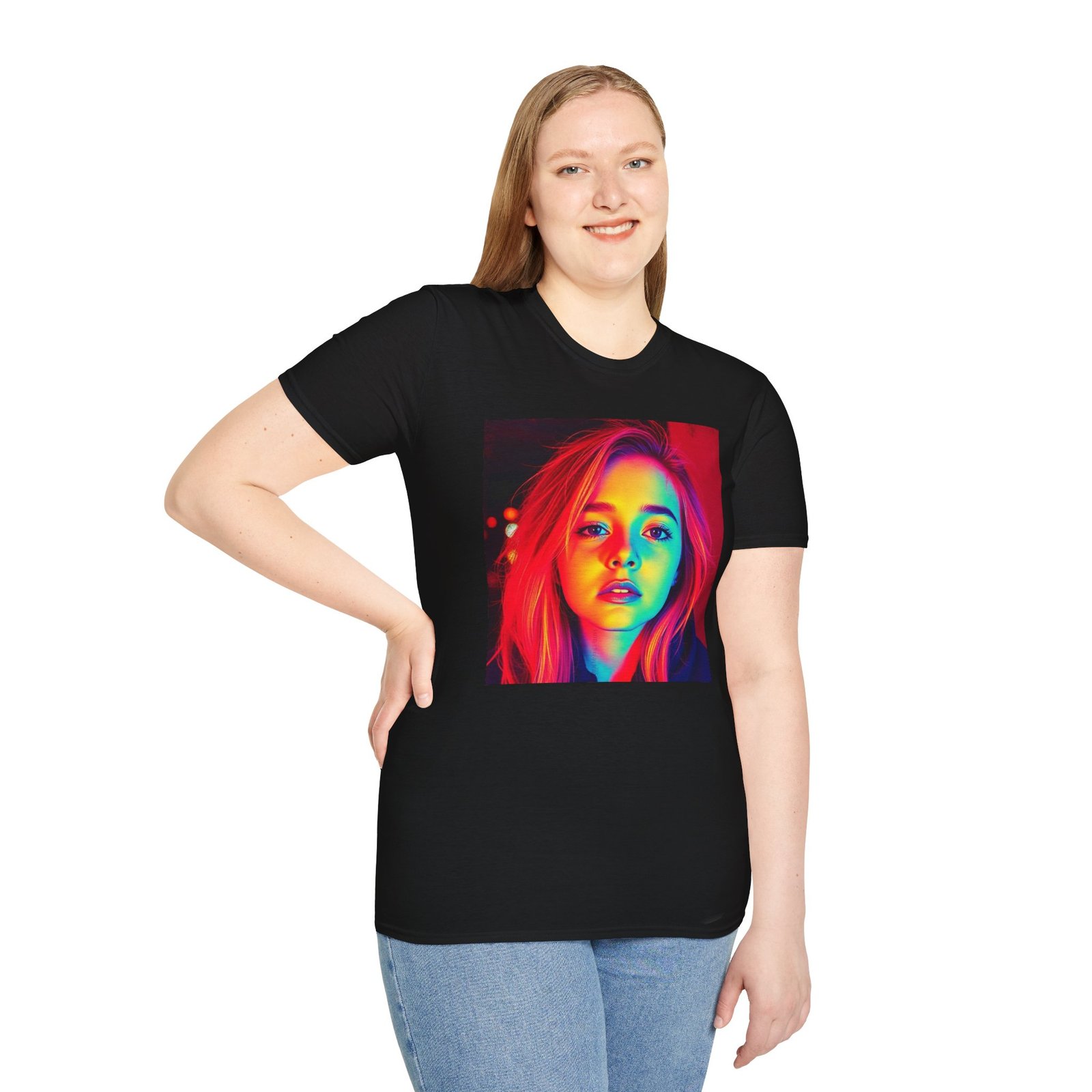 Rainbow Portrait T‑Shirt — Colorful Neon Face Art Tee - Image 19