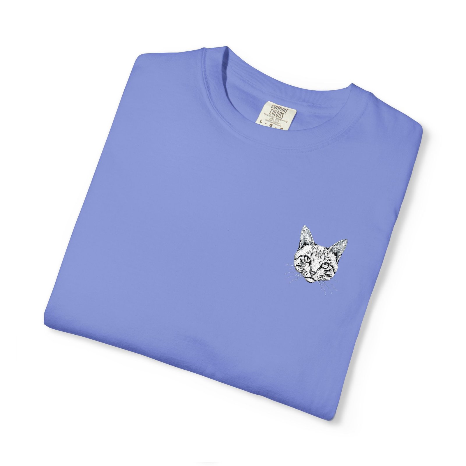 Minimal Cat Pocket T-Shirt — Cute White Graphic Tee - Image 51