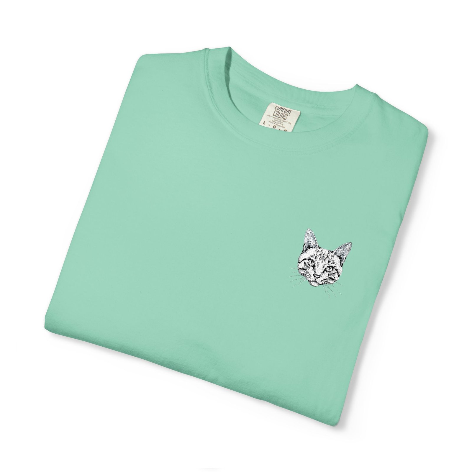Minimal Cat Pocket T-Shirt — Cute White Graphic Tee - Image 33