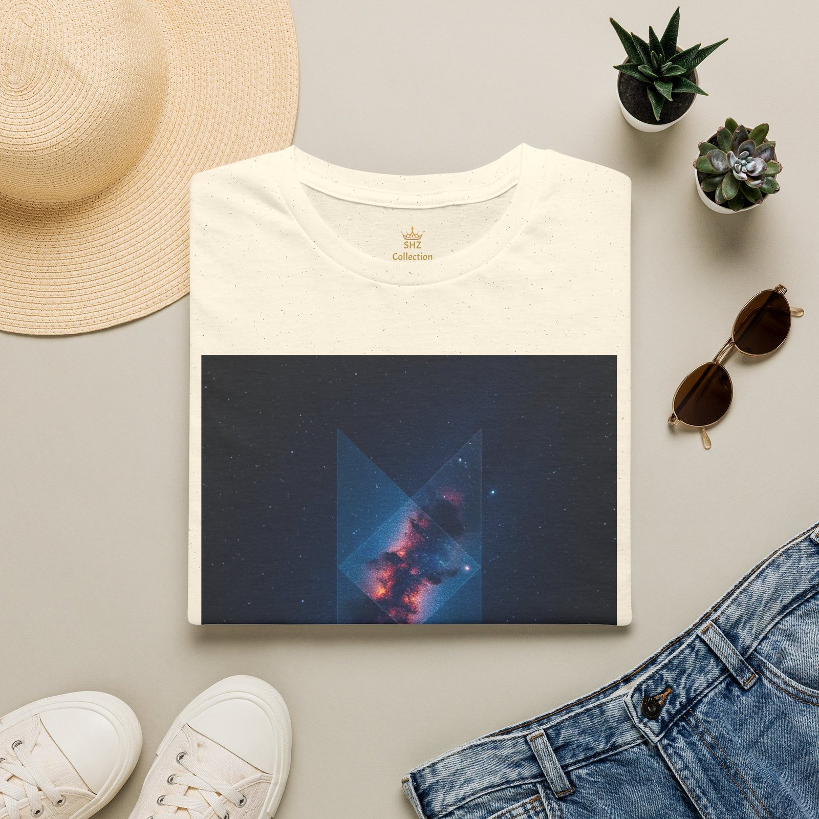 Galaxy Triangle Graphic T-Shirt — Cosmic Nebula Print - Image 25