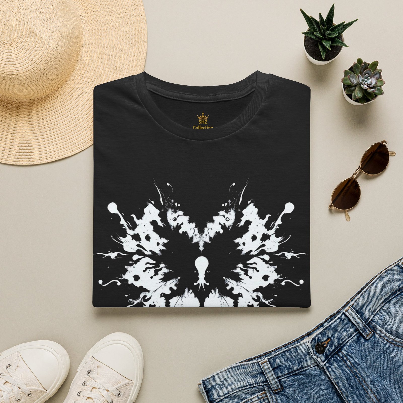 Inkblot Heart T‑Shirt — Symmetrical Rorschach Graphic Tee - Image 4