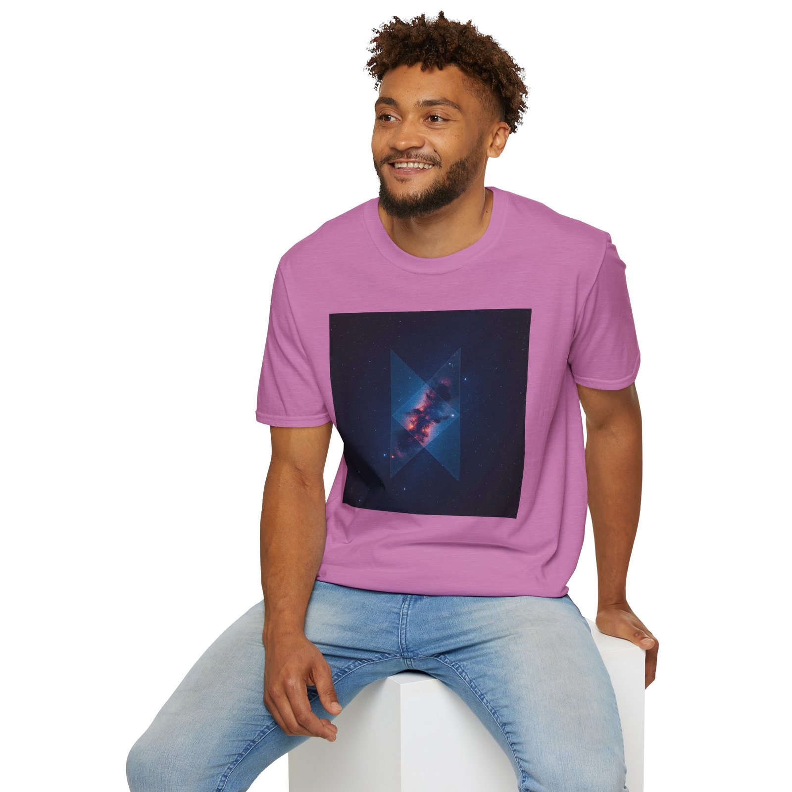 Galaxy Triangle Graphic T-Shirt — Cosmic Nebula Print - Image 96