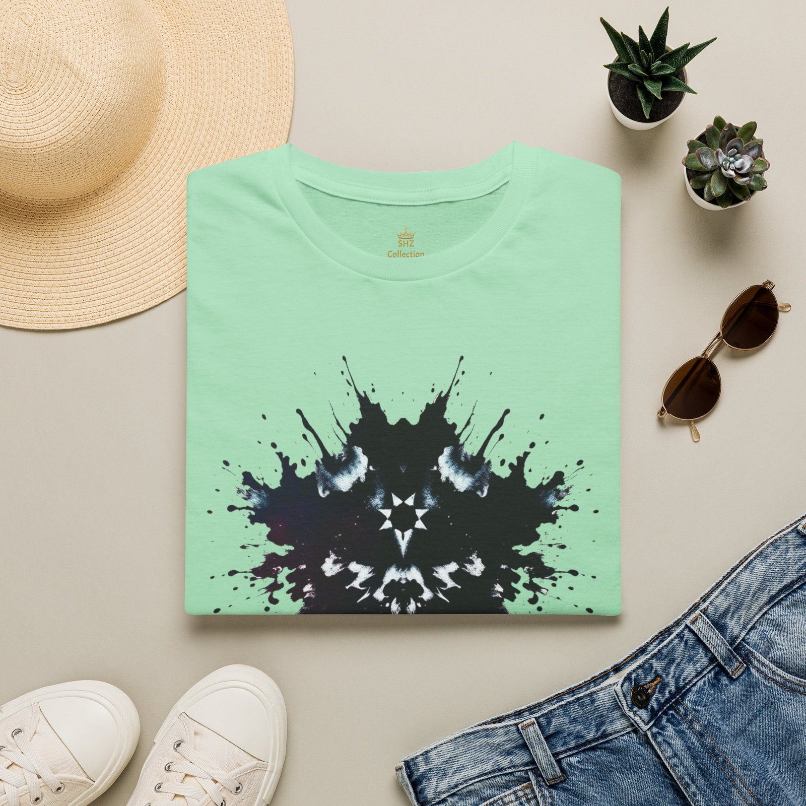 Inkblot Graphic T-Shirt — Rorschach Splash Art Tee - Image 36