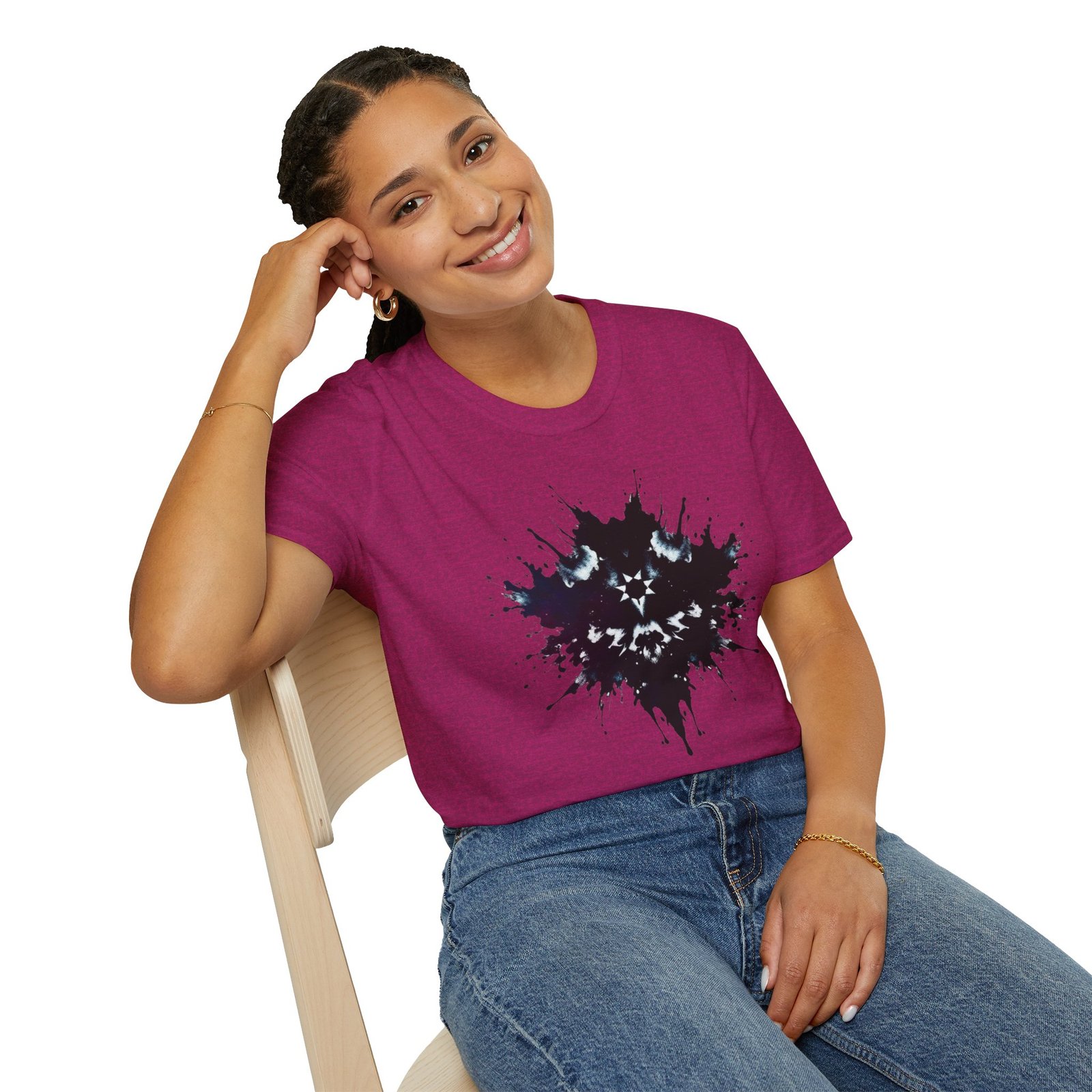 Inkblot Graphic T-Shirt — Rorschach Splash Art Tee - Image 46