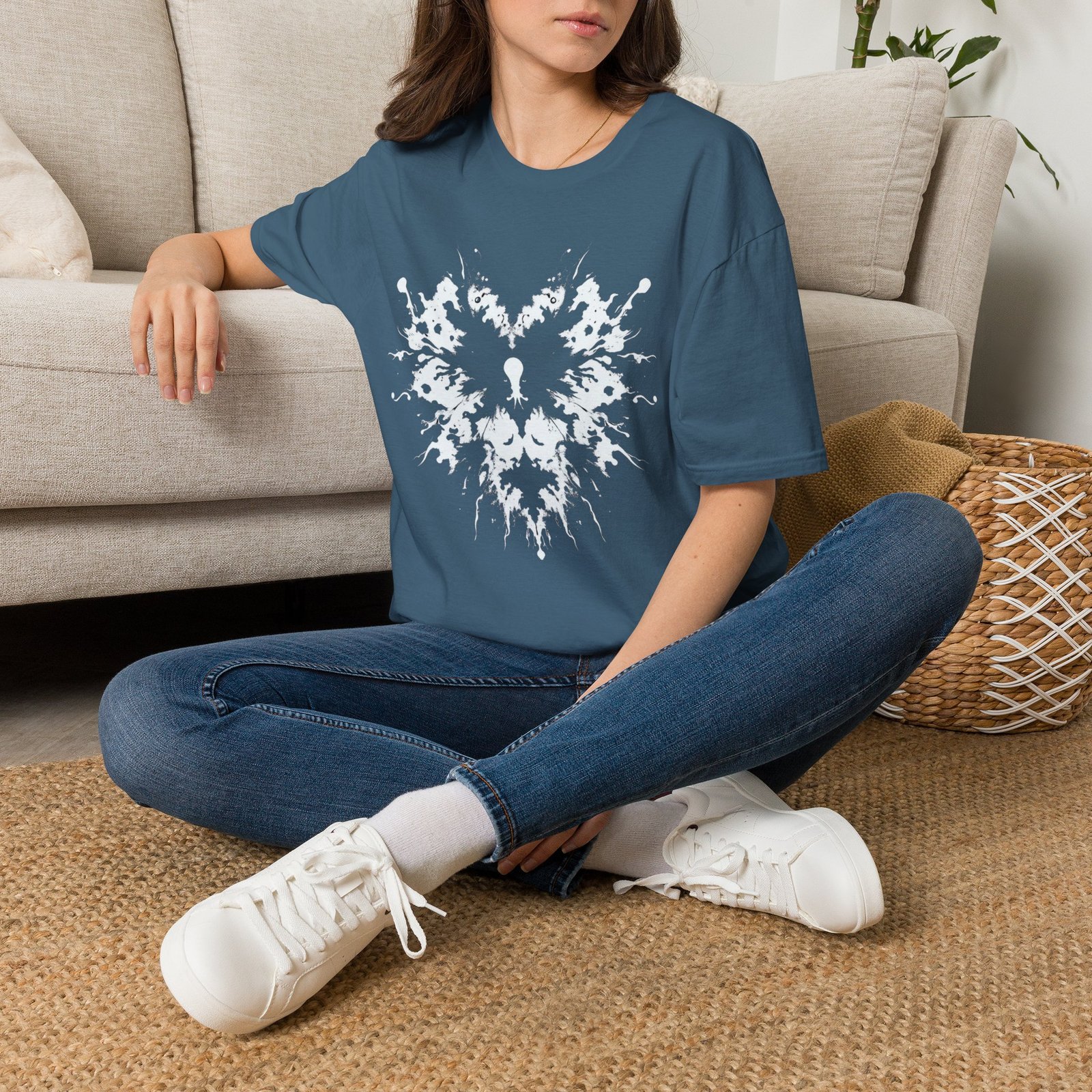 Inkblot Heart T‑Shirt — Symmetrical Rorschach Graphic Tee - Image 21