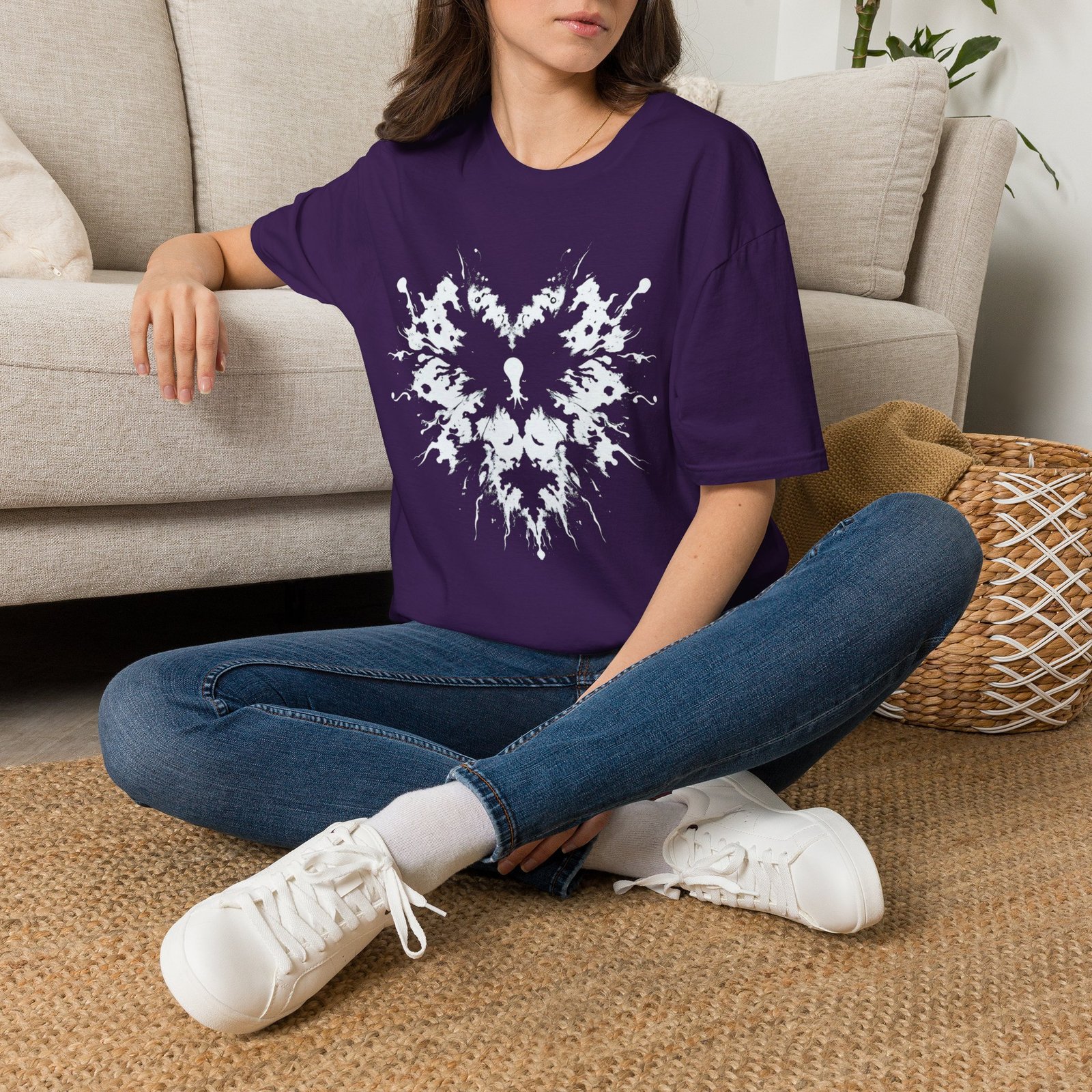 Inkblot Heart T‑Shirt — Symmetrical Rorschach Graphic Tee - Image 53