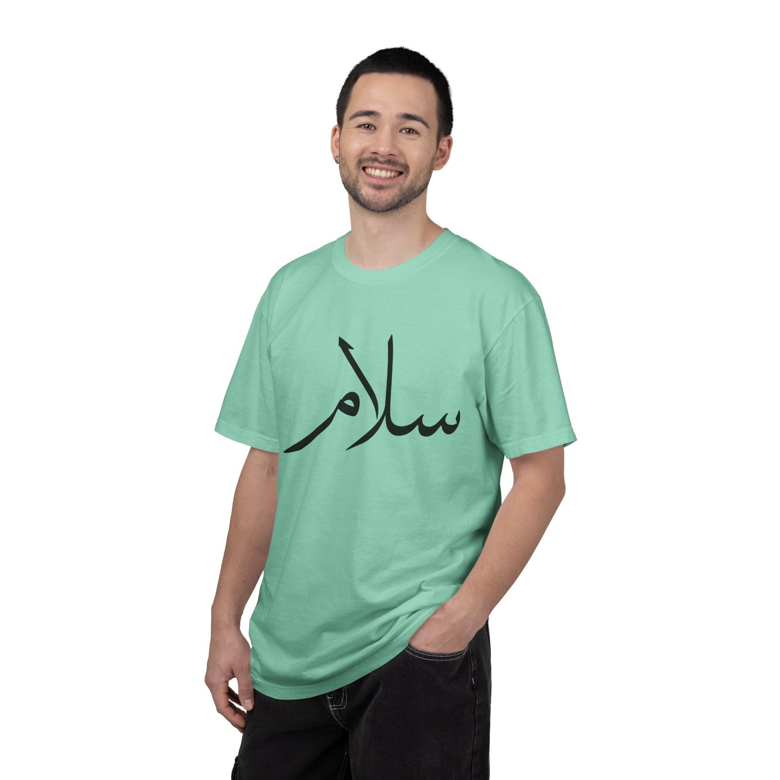 Salaam Script T-Shirt — Minimal Arabic Calligraphy Tee - Image 40
