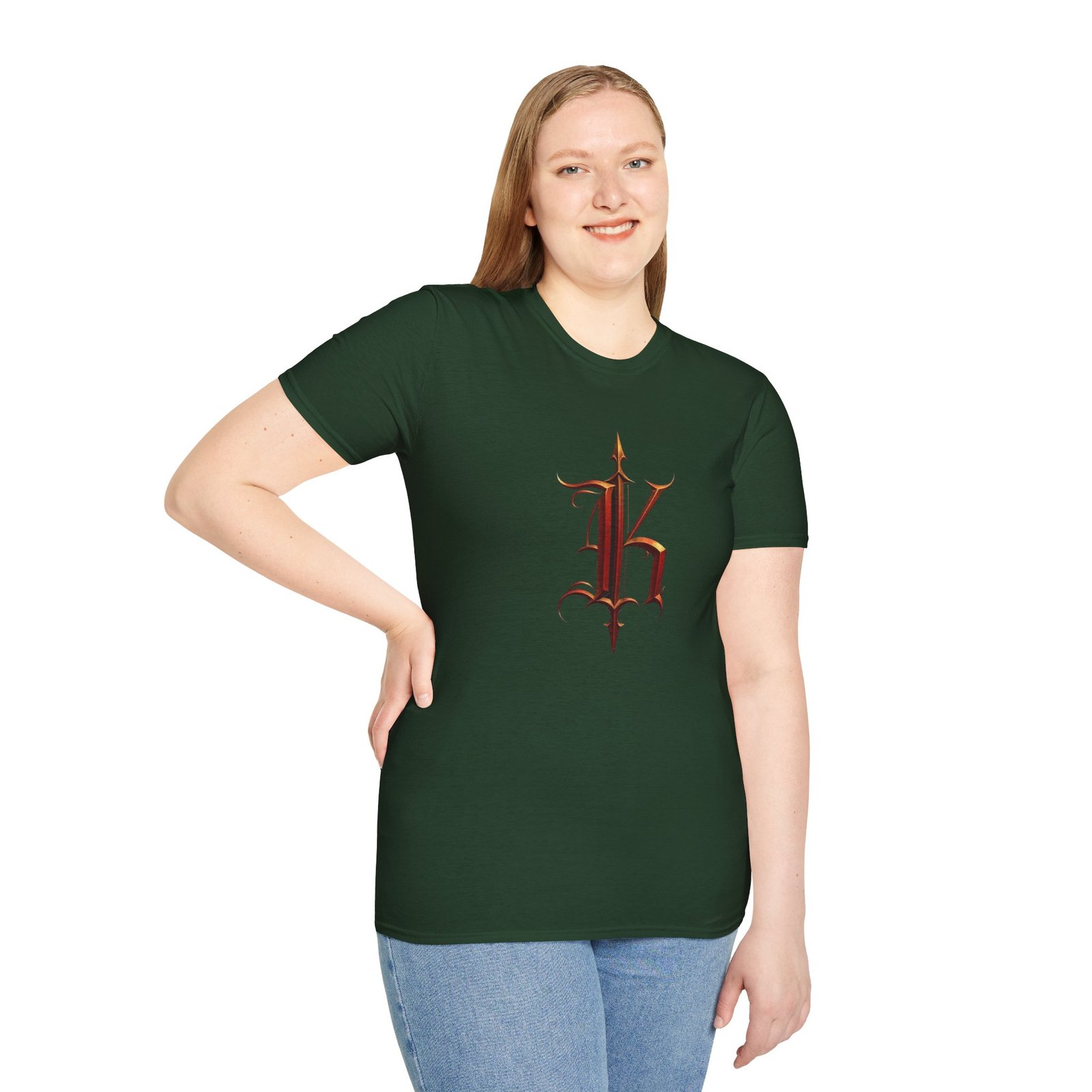 Gothic Letter K T-Shirt — Vintage Dark Monogram Tee - Image 38