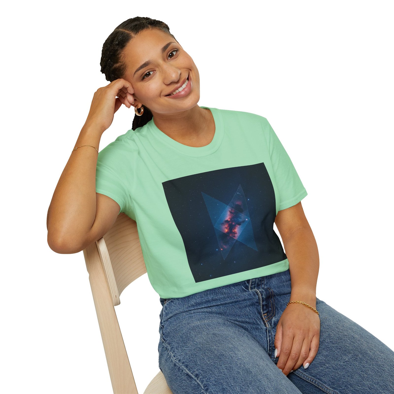 Galaxy Triangle Graphic T-Shirt — Cosmic Nebula Print - Image 41