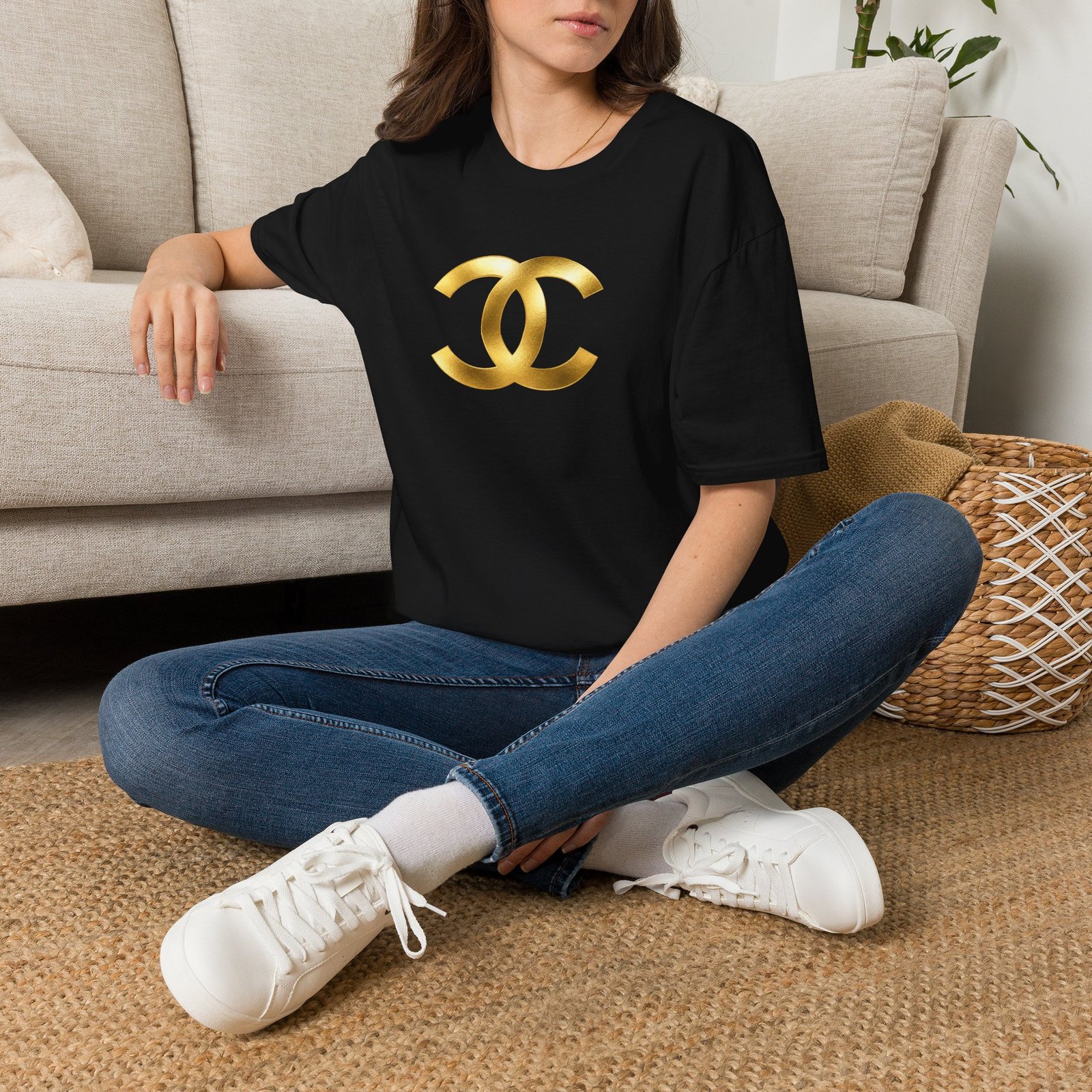 Gold The Double-C (Chanel Lock-Up) T-Shirt - Image 5