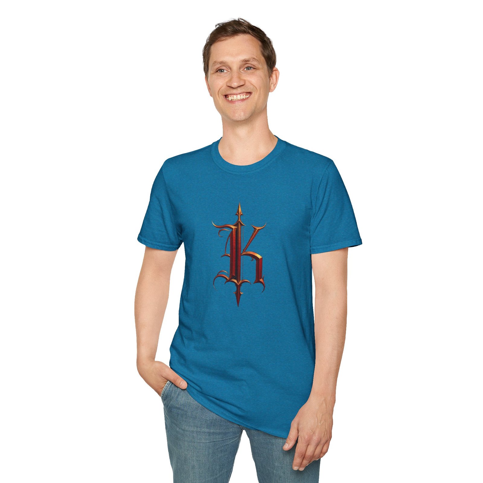 Gothic Letter K T-Shirt — Vintage Dark Monogram Tee - Image 63