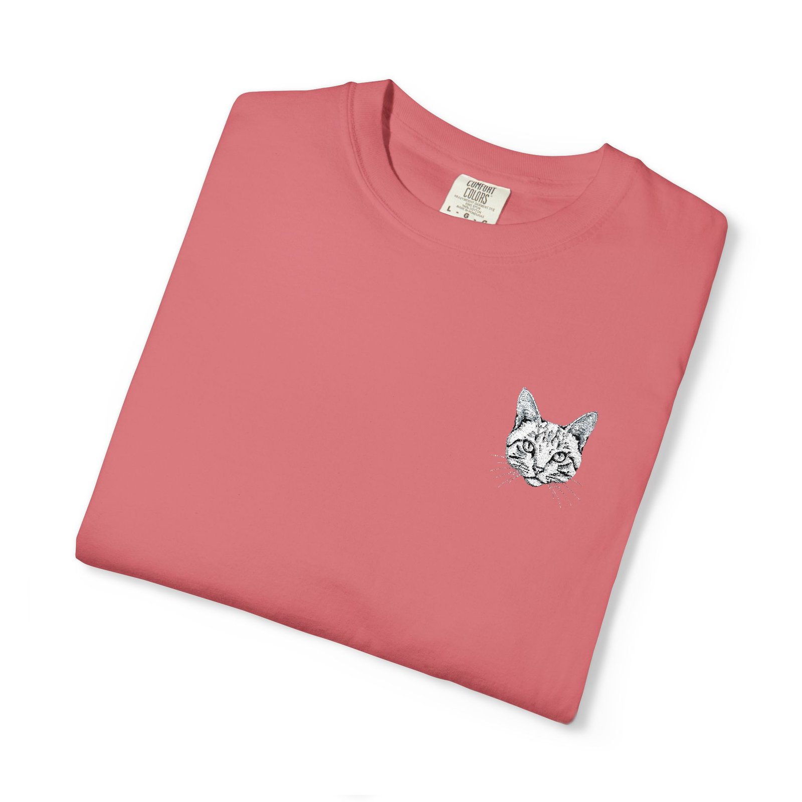 Minimal Cat Pocket T-Shirt — Cute White Graphic Tee - Image 75