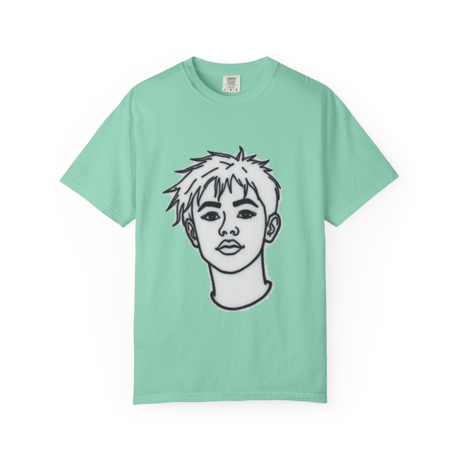 Minimal Line Art Face T-Shirt — Monochrome Portrait Tee - Image 31