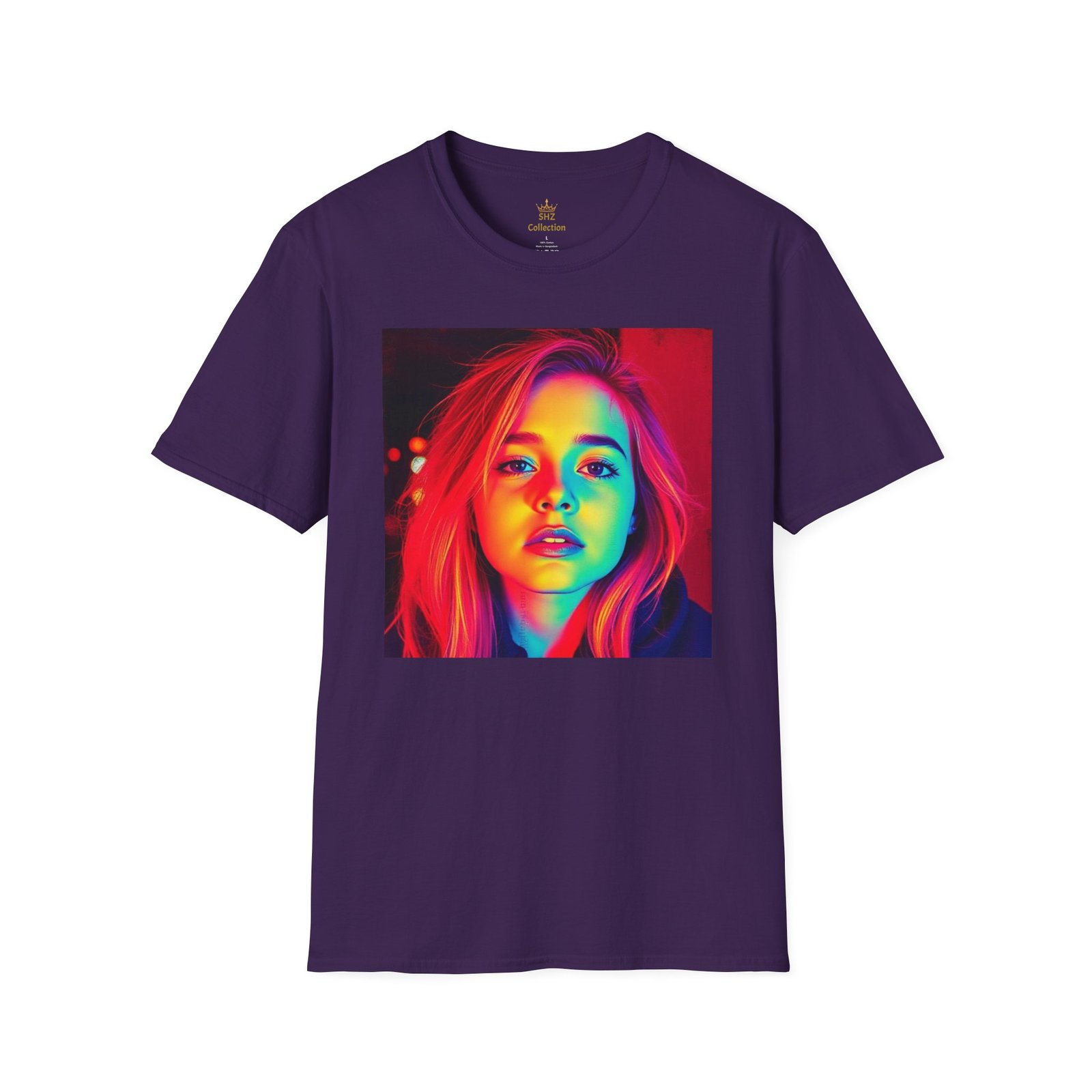 Rainbow Portrait T‑Shirt — Colorful Neon Face Art Tee - Image 92