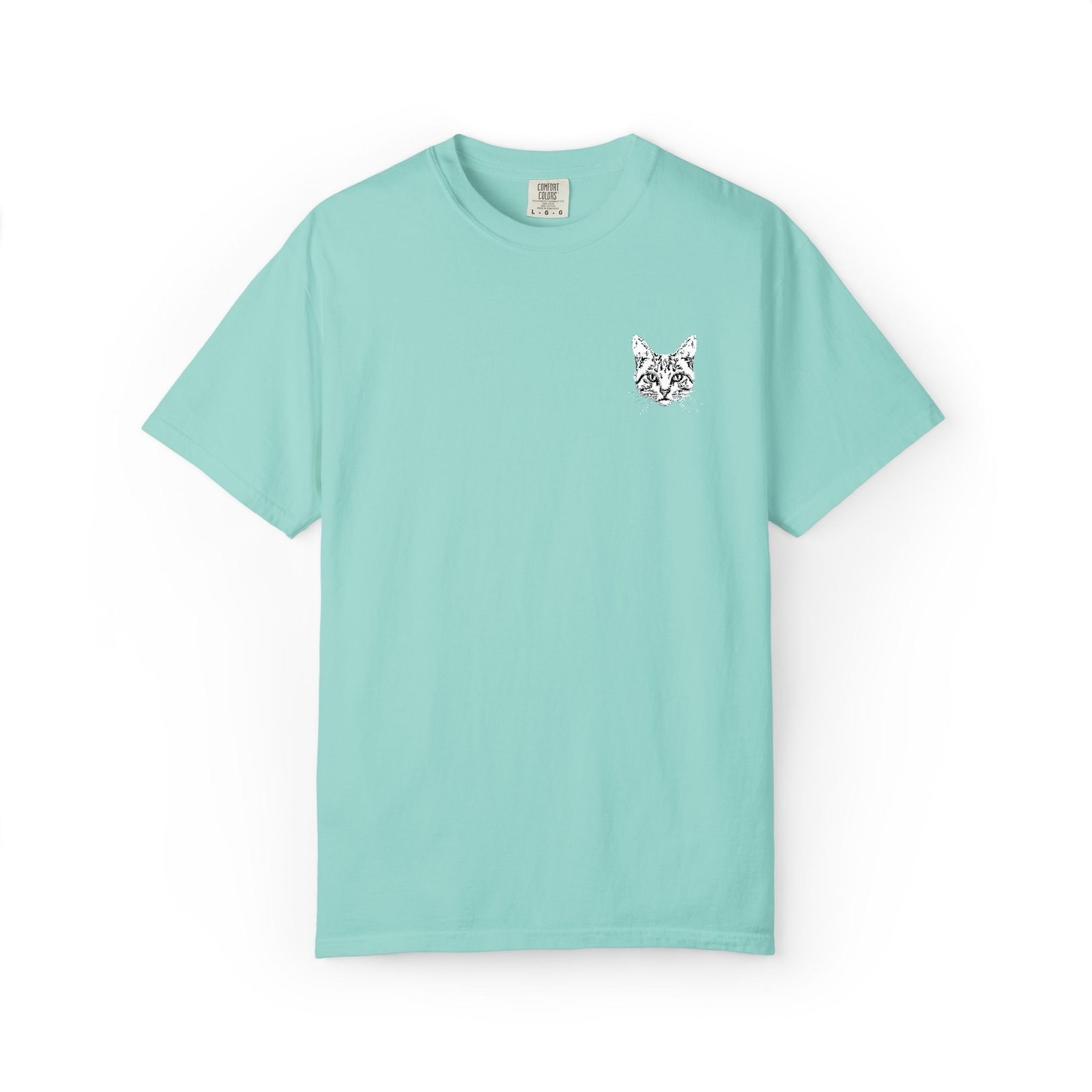 Minimal Cat Pocket T-Shirt — Cute White Graphic Tee - Image 37