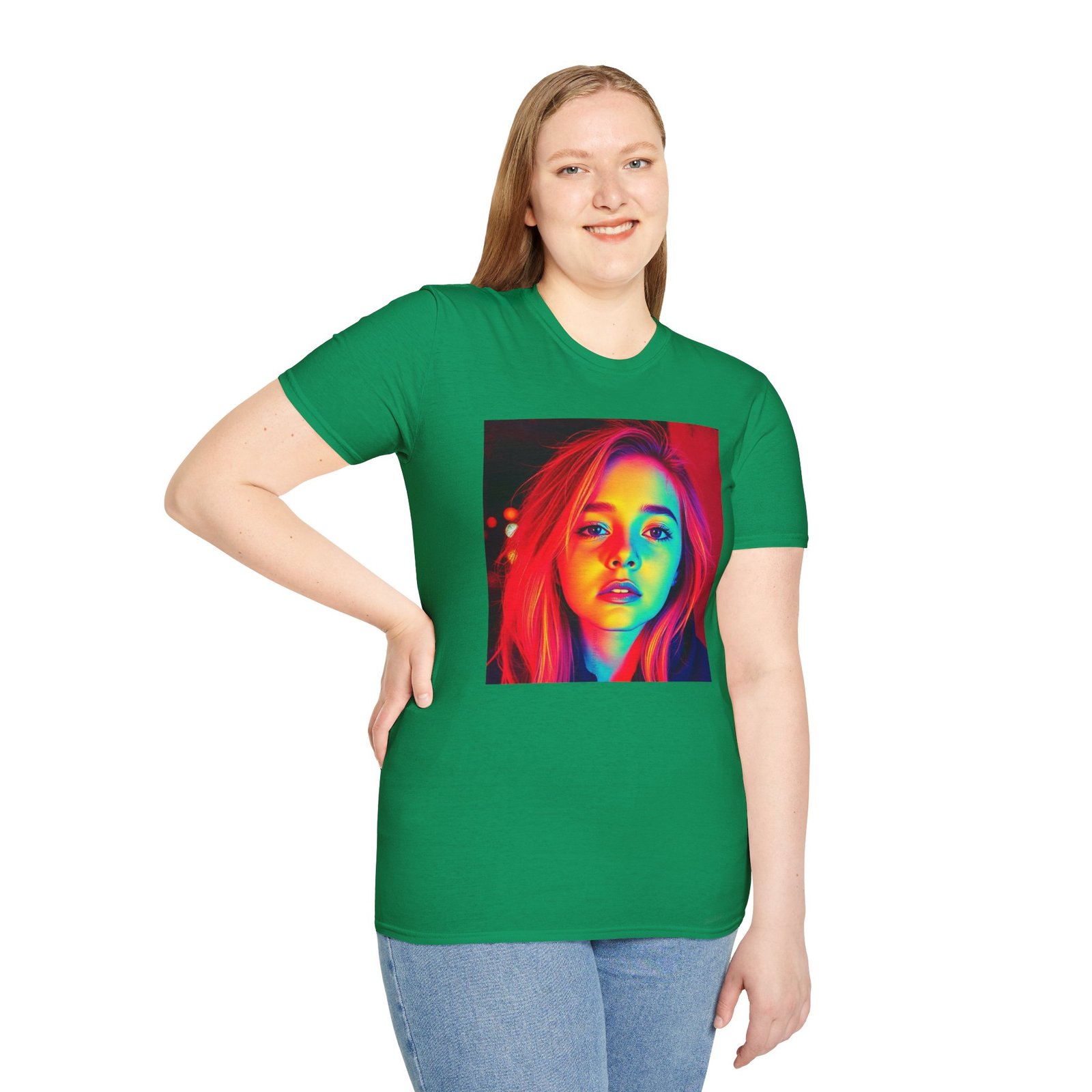 Rainbow Portrait T‑Shirt — Colorful Neon Face Art Tee - Image 61