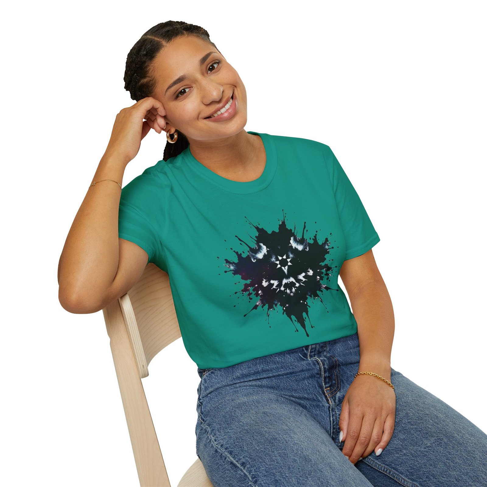 Inkblot Graphic T-Shirt — Rorschach Splash Art Tee - Image 54