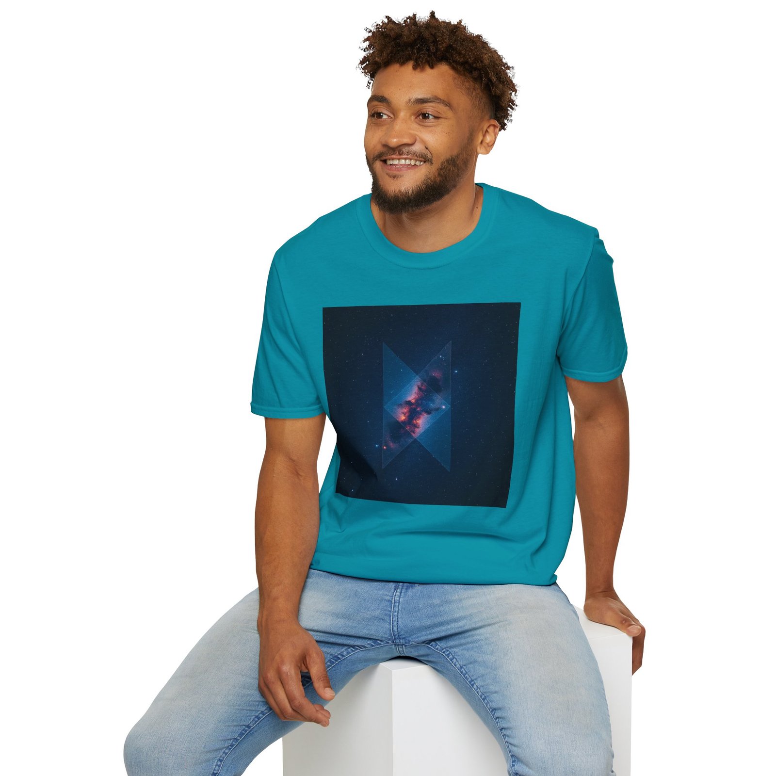 Galaxy Triangle Graphic T-Shirt — Cosmic Nebula Print - Image 54