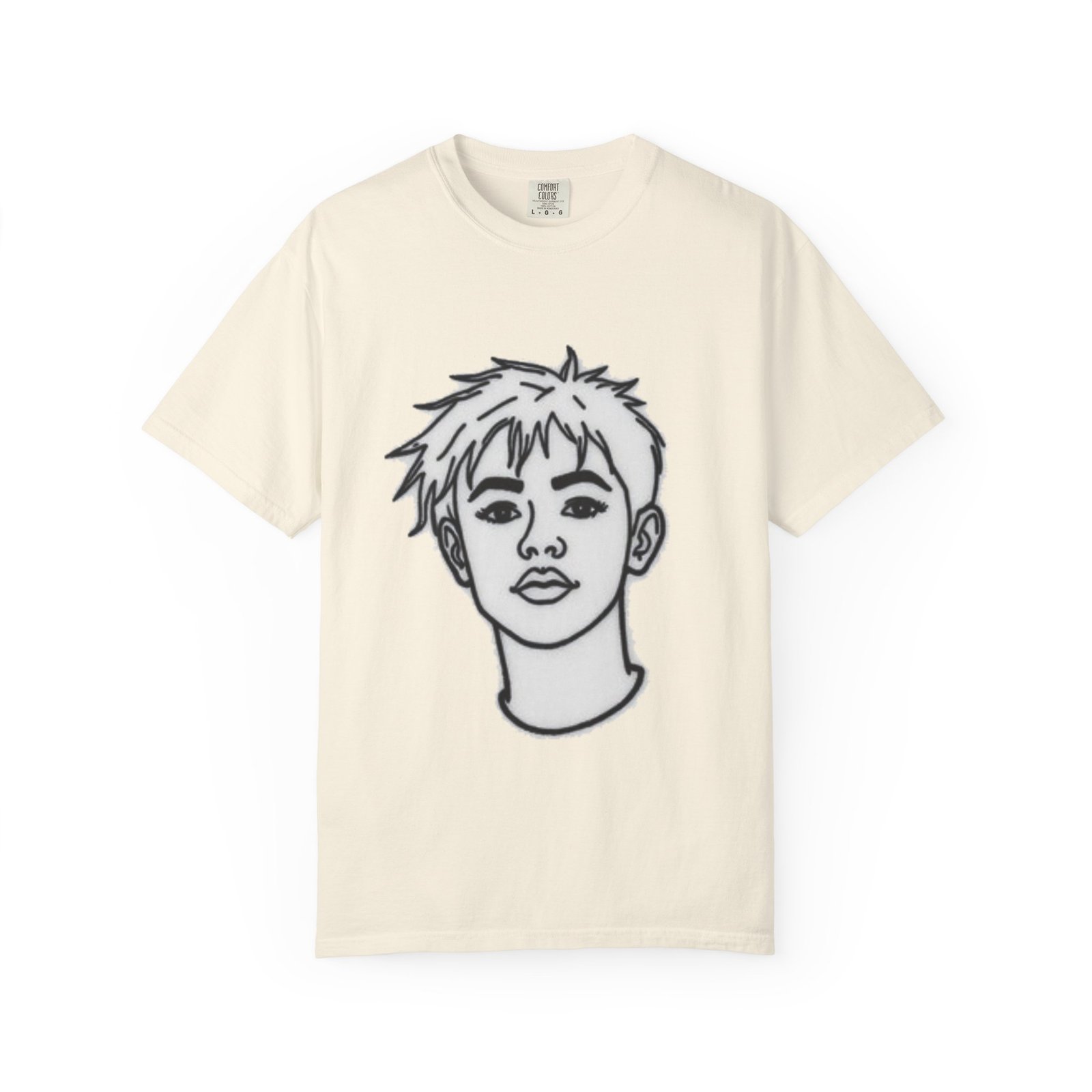 Minimal Line Art Face T-Shirt — Monochrome Portrait Tee - Image 7
