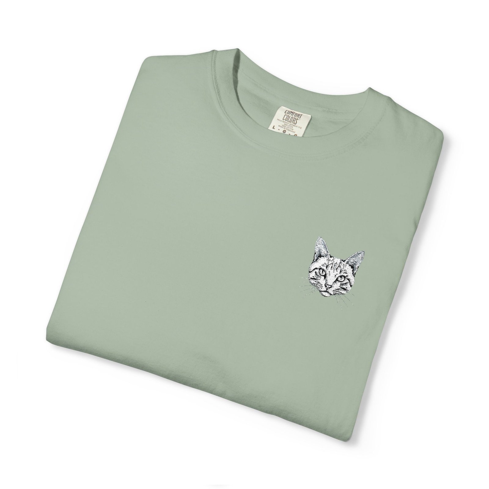 Minimal Cat Pocket T-Shirt — Cute White Graphic Tee - Image 27