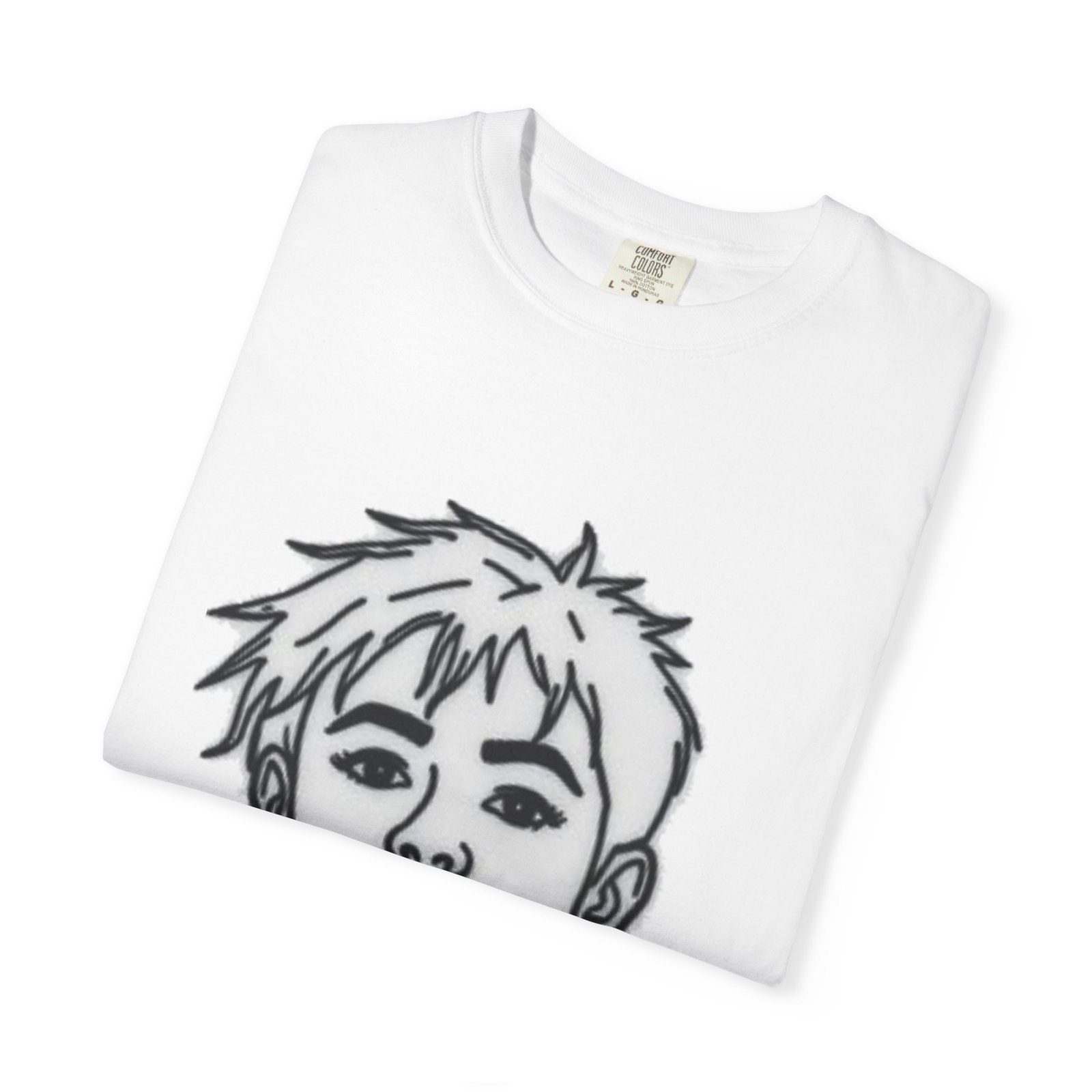 Minimal Line Art Face T-Shirt — Monochrome Portrait Tee - Image 3
