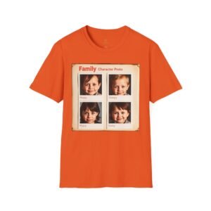 T-Shirt — "Family Character Photo" Vintage Photo Grid Tee (Happy, Sleepy, Silly, Grumpy)